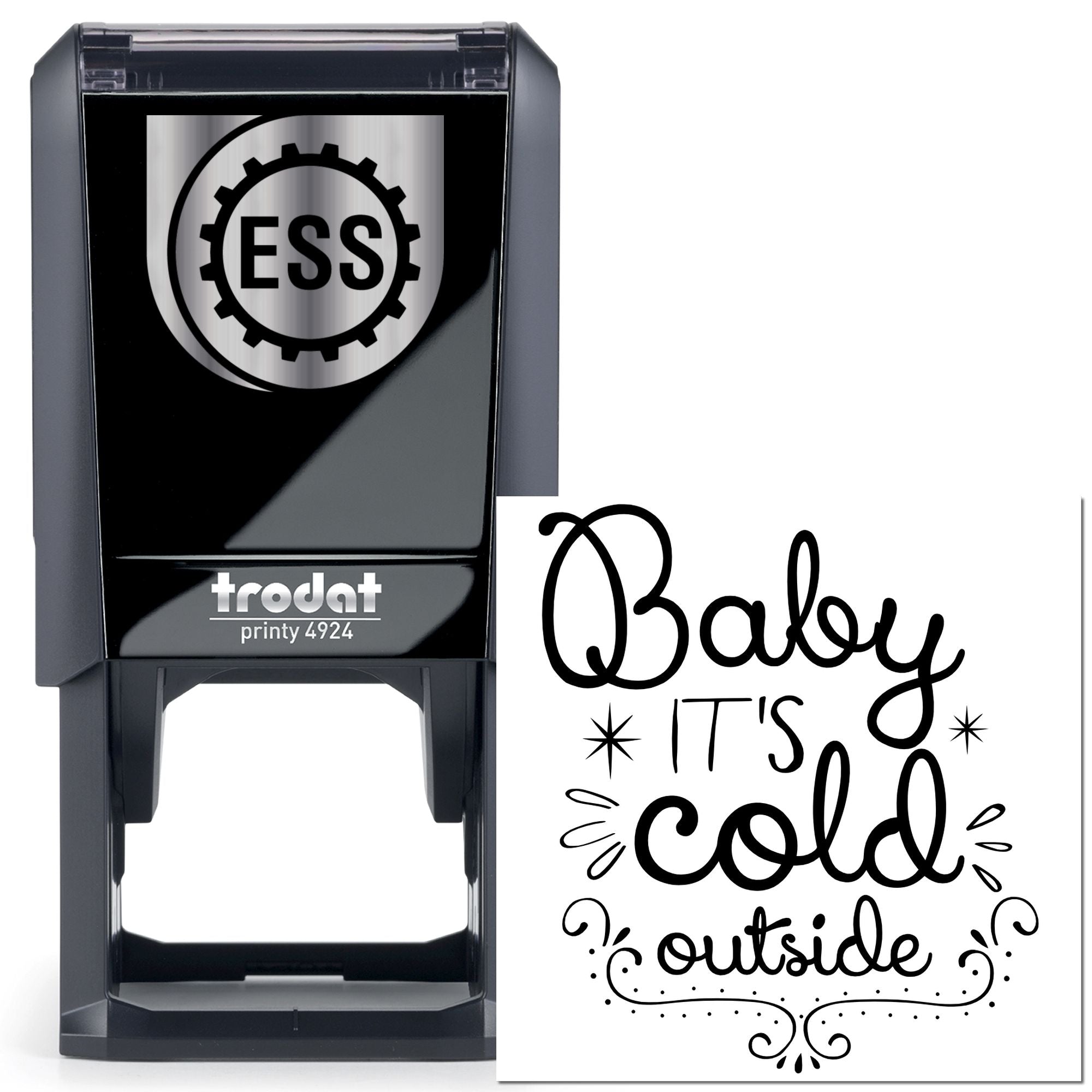 Self-Inking Snowy Script Tag Stamp