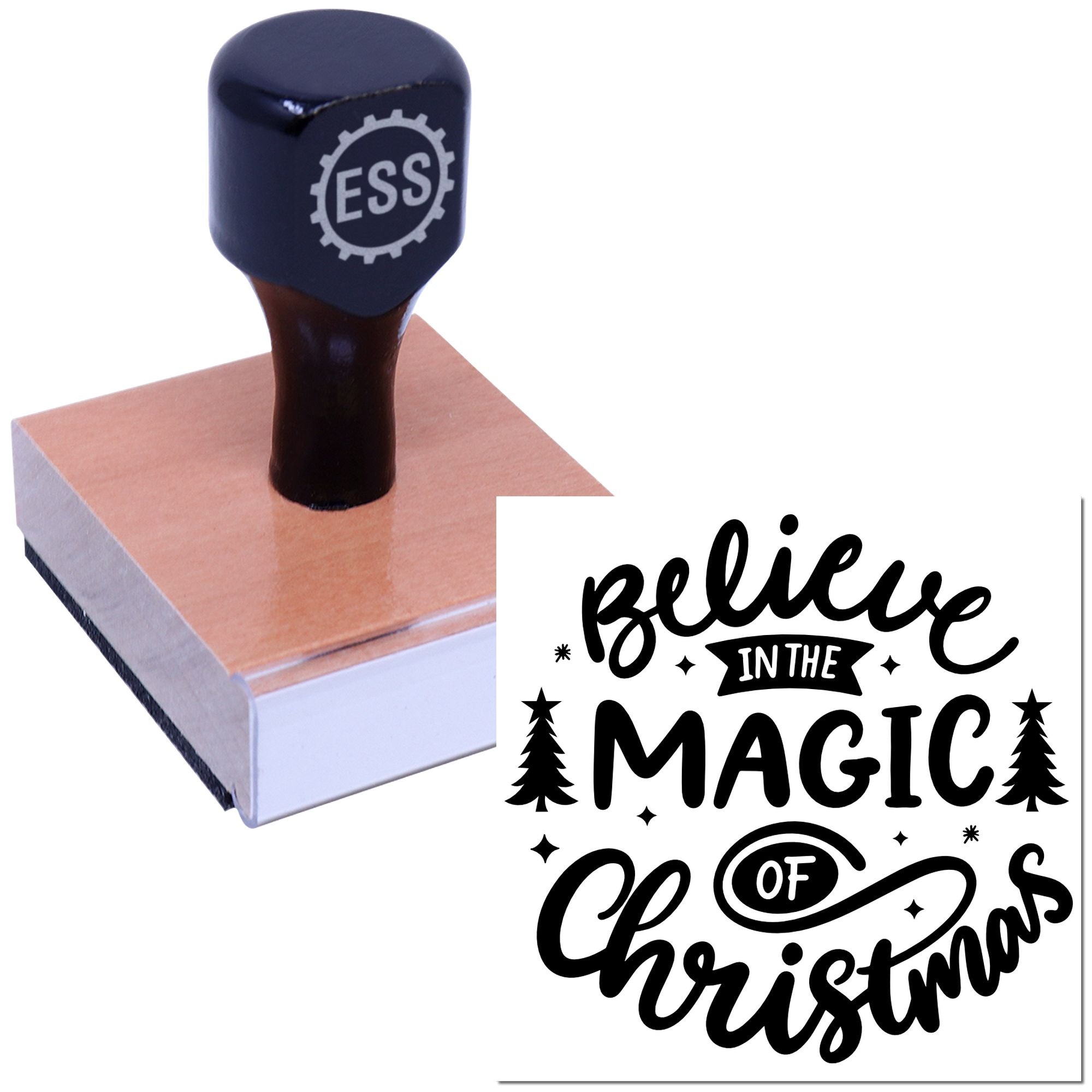 Christmas Magic Poster Place Card Rubber Stamp