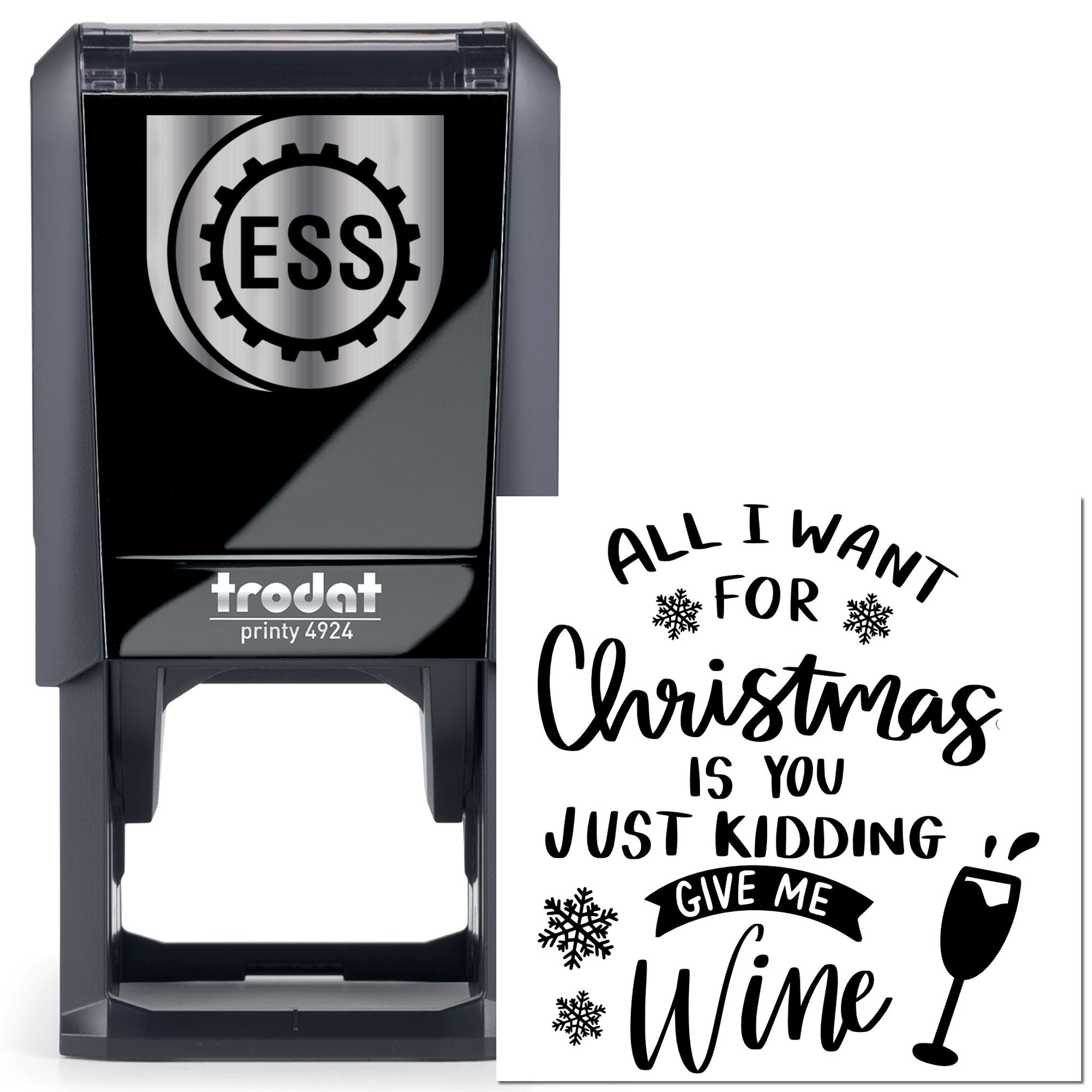 Self-Inking Christmas Wine Craft Stamp