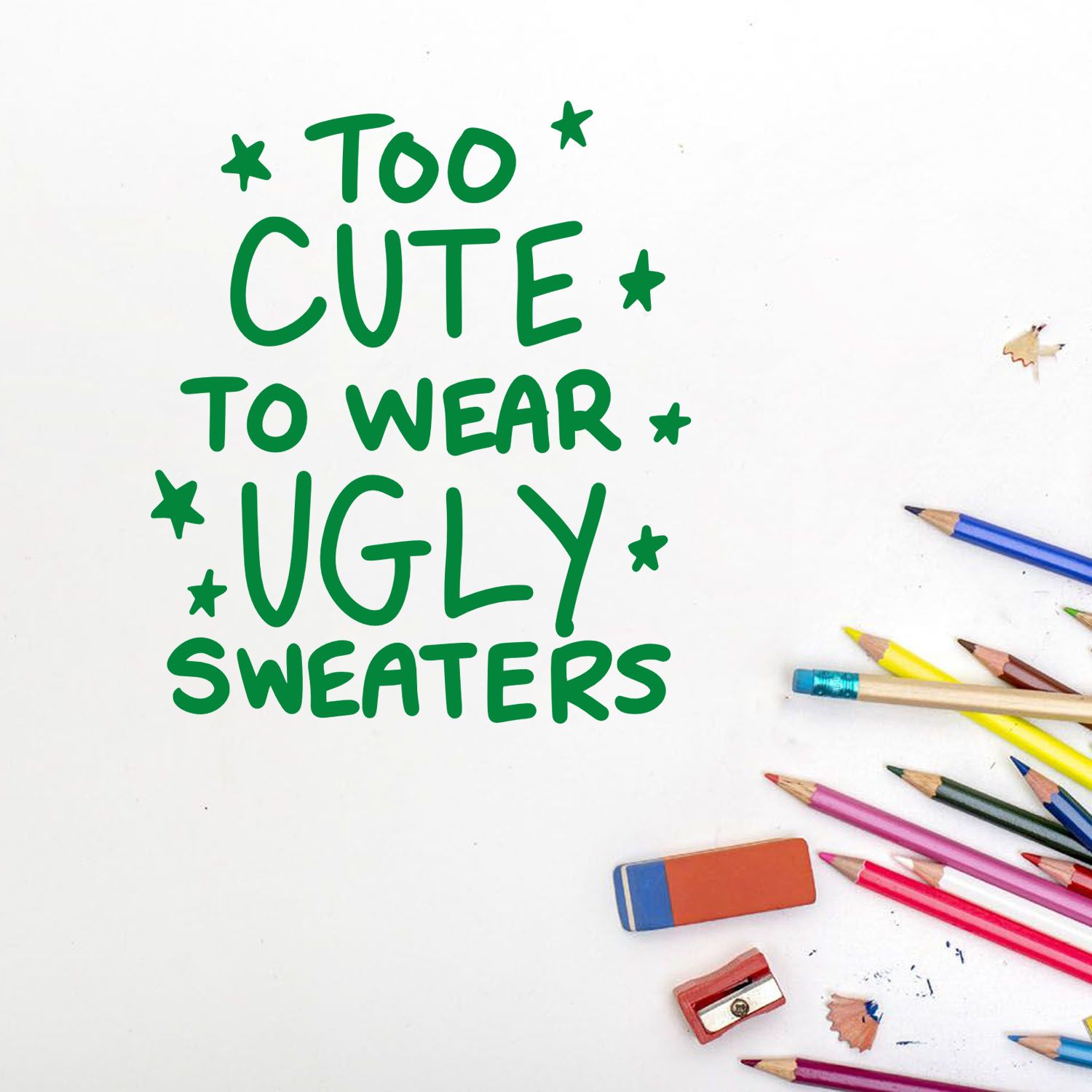 Duo Too Cute For Ugly Sweaters Hand Stamp