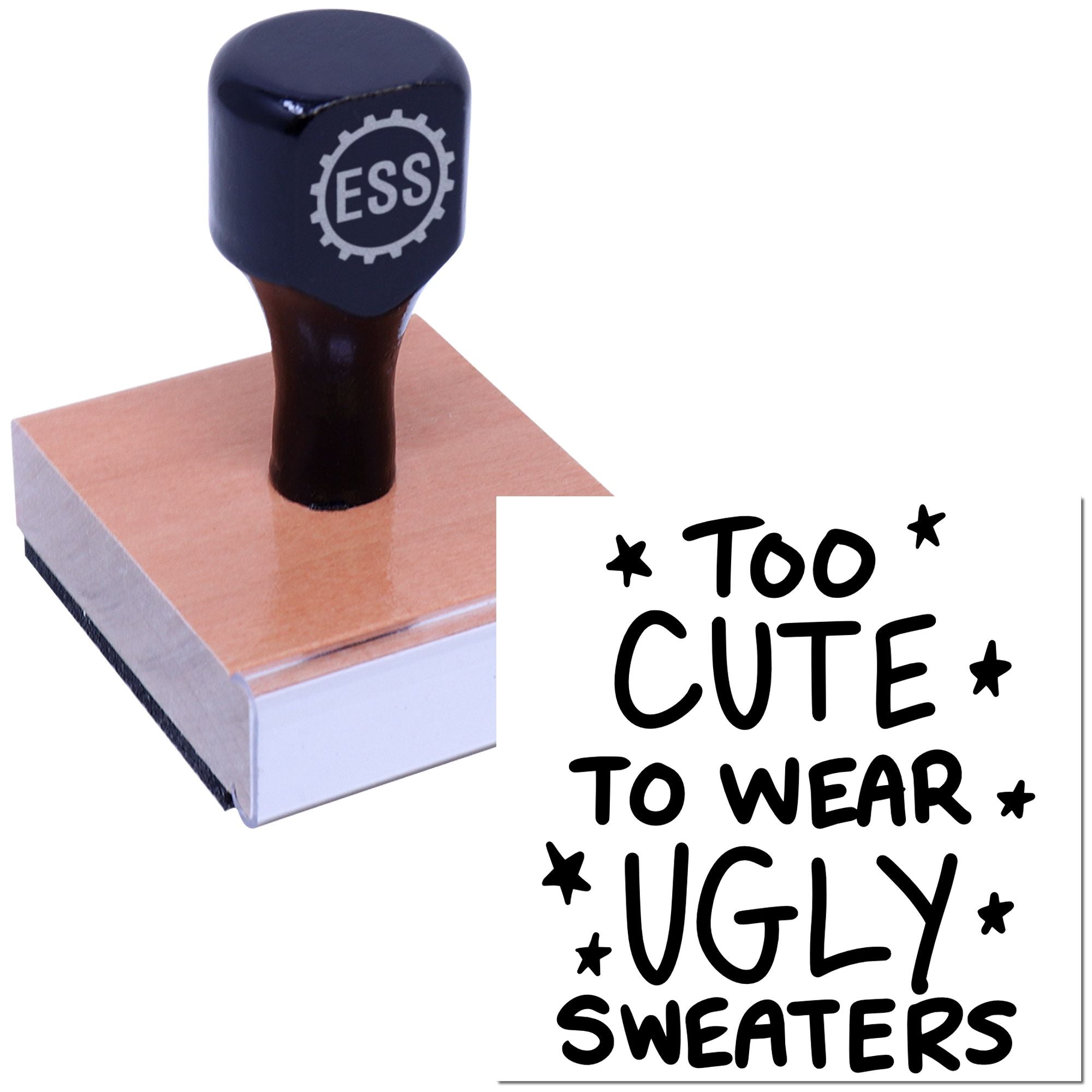 Charming Sweater Sass Card Rubber Stamp