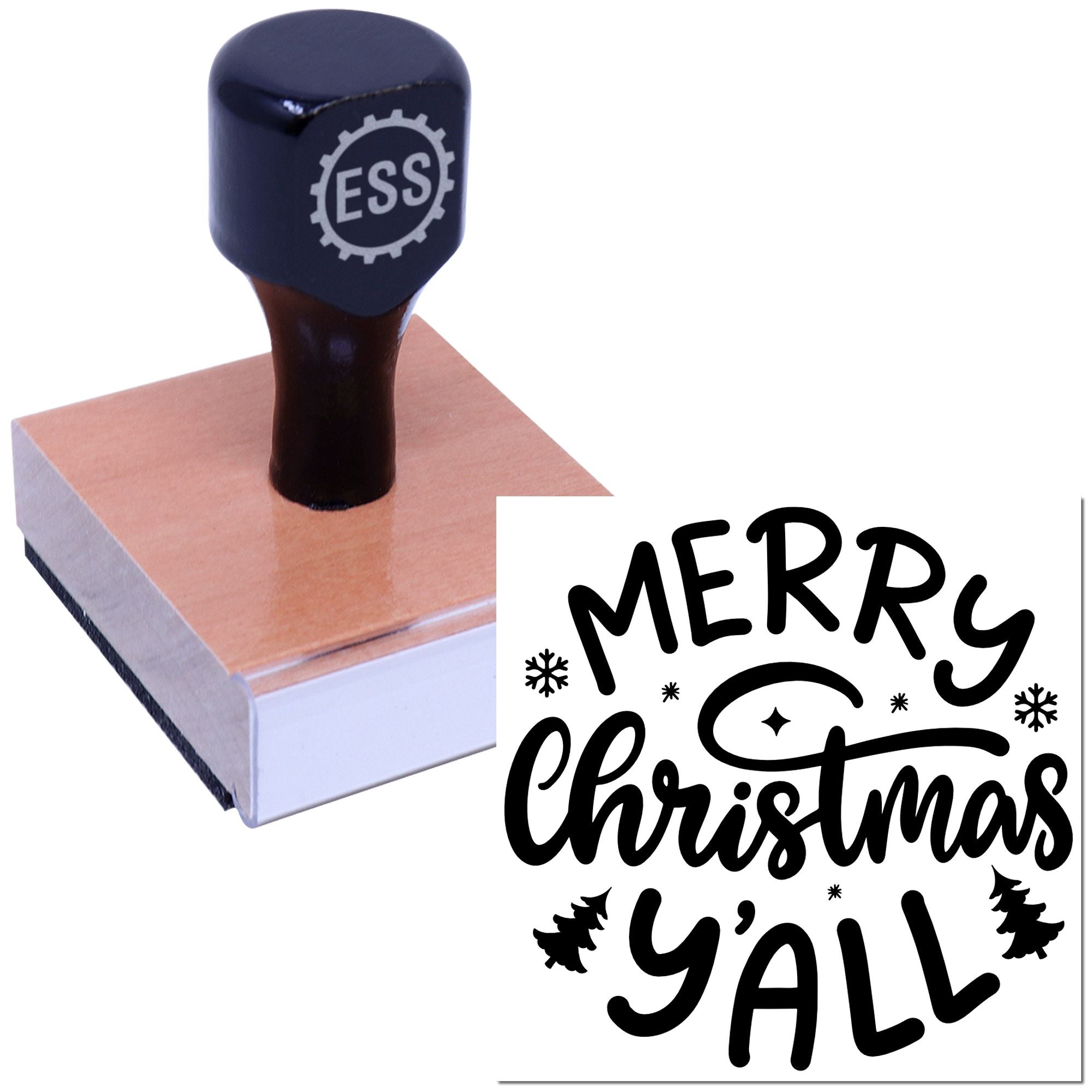 Country Christmas Cheer Paper Craft Rubber Stamp