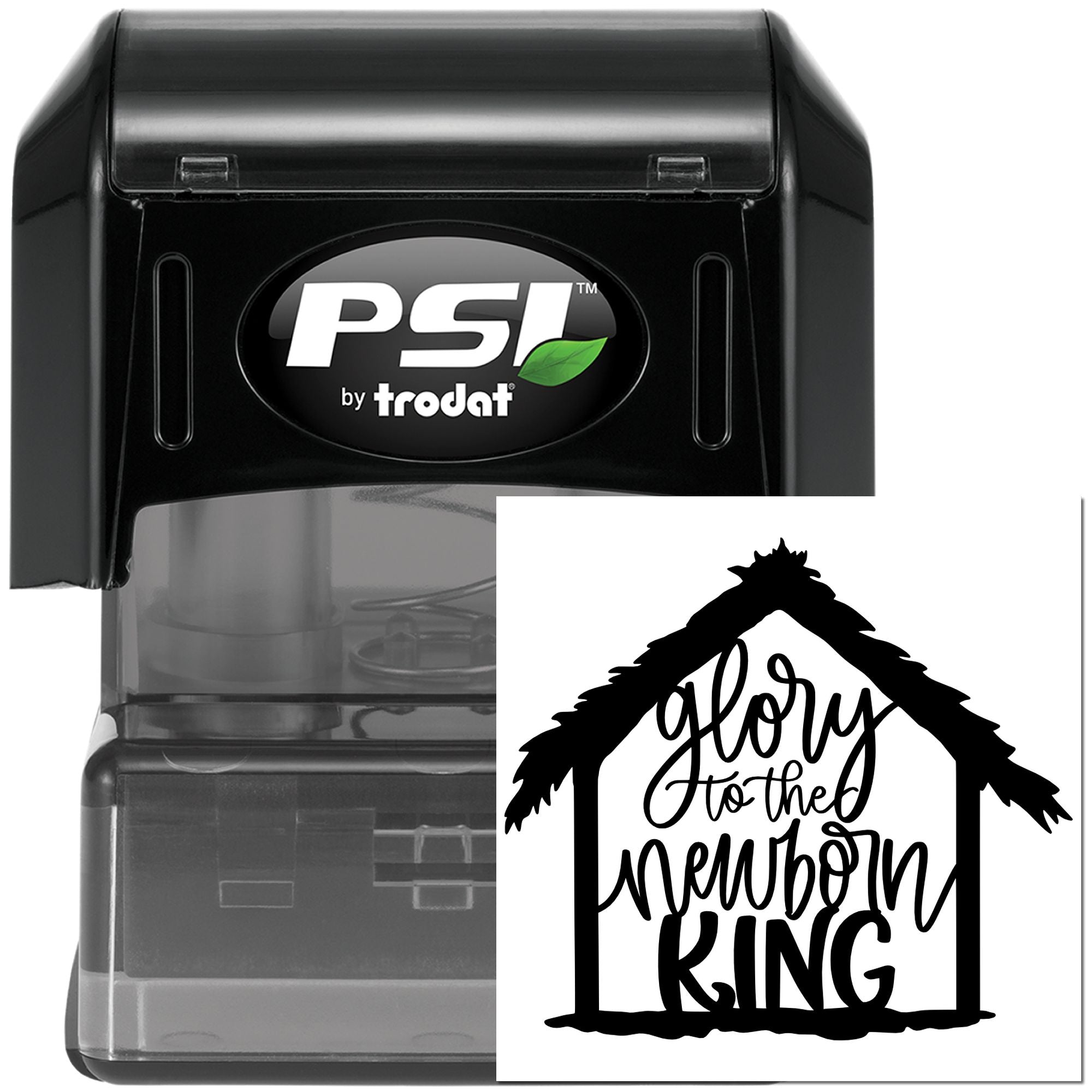 Pre-Inked Glory To King Mini Card Stamp