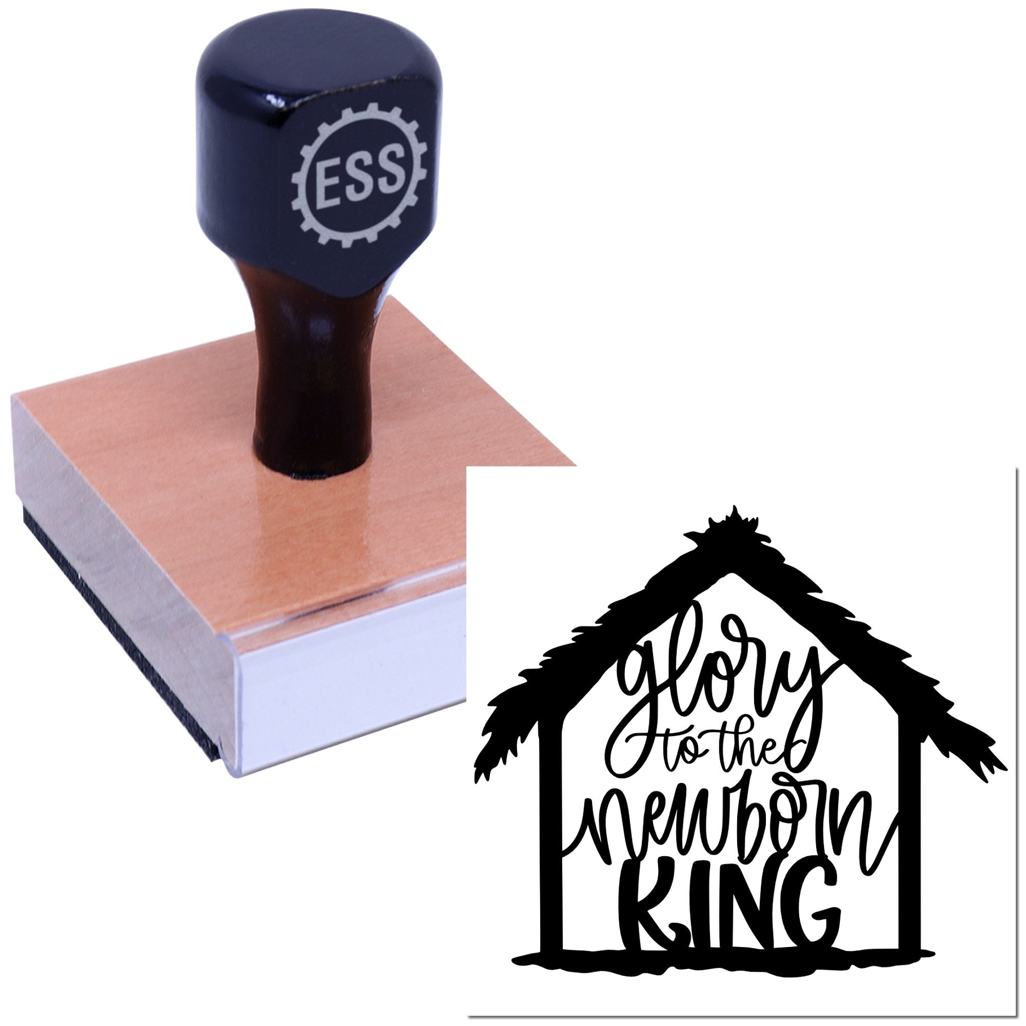 Holy Manger King Favor Tag Rubber Stamp
