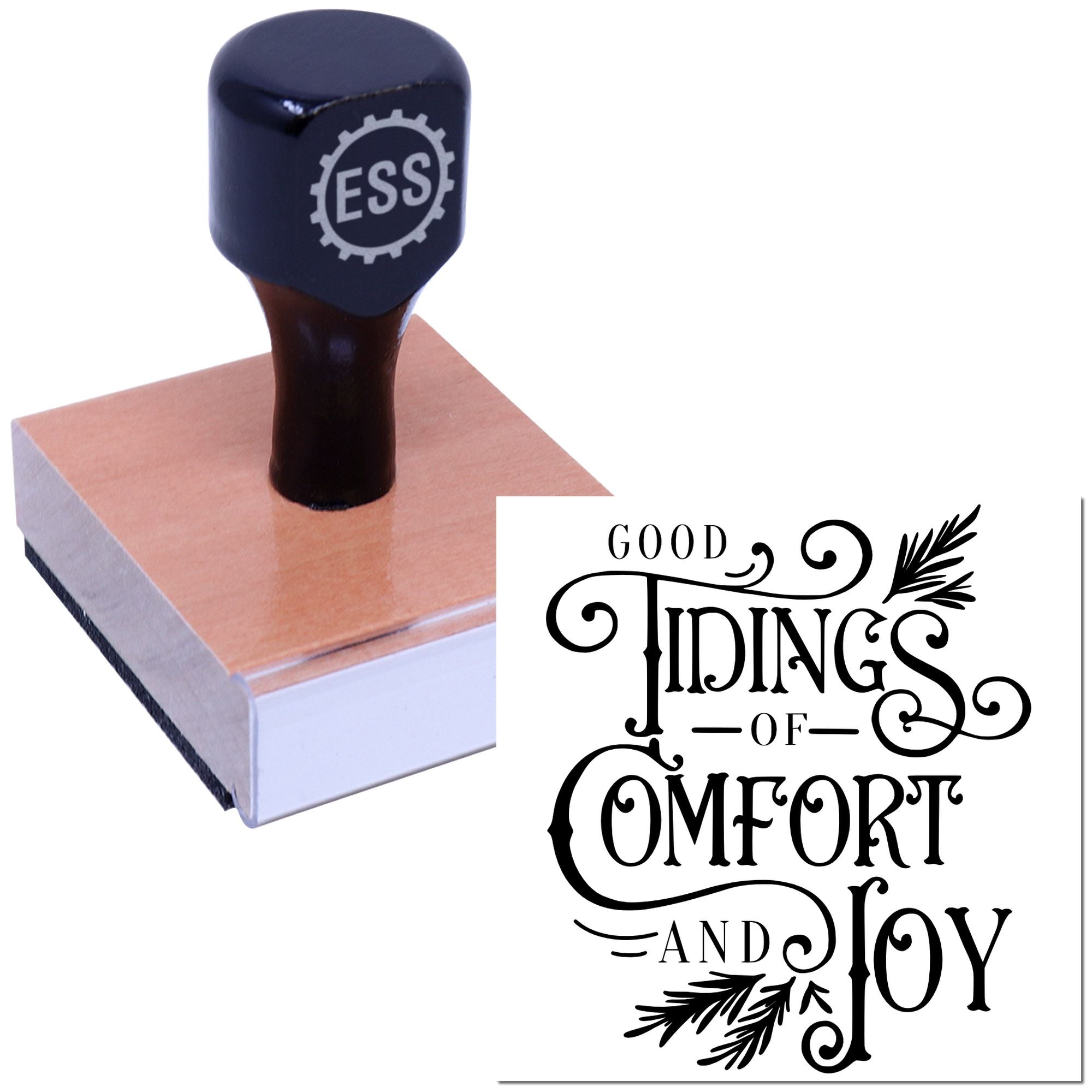 Festive Comfort Typography Party Favor Rubber Stamp