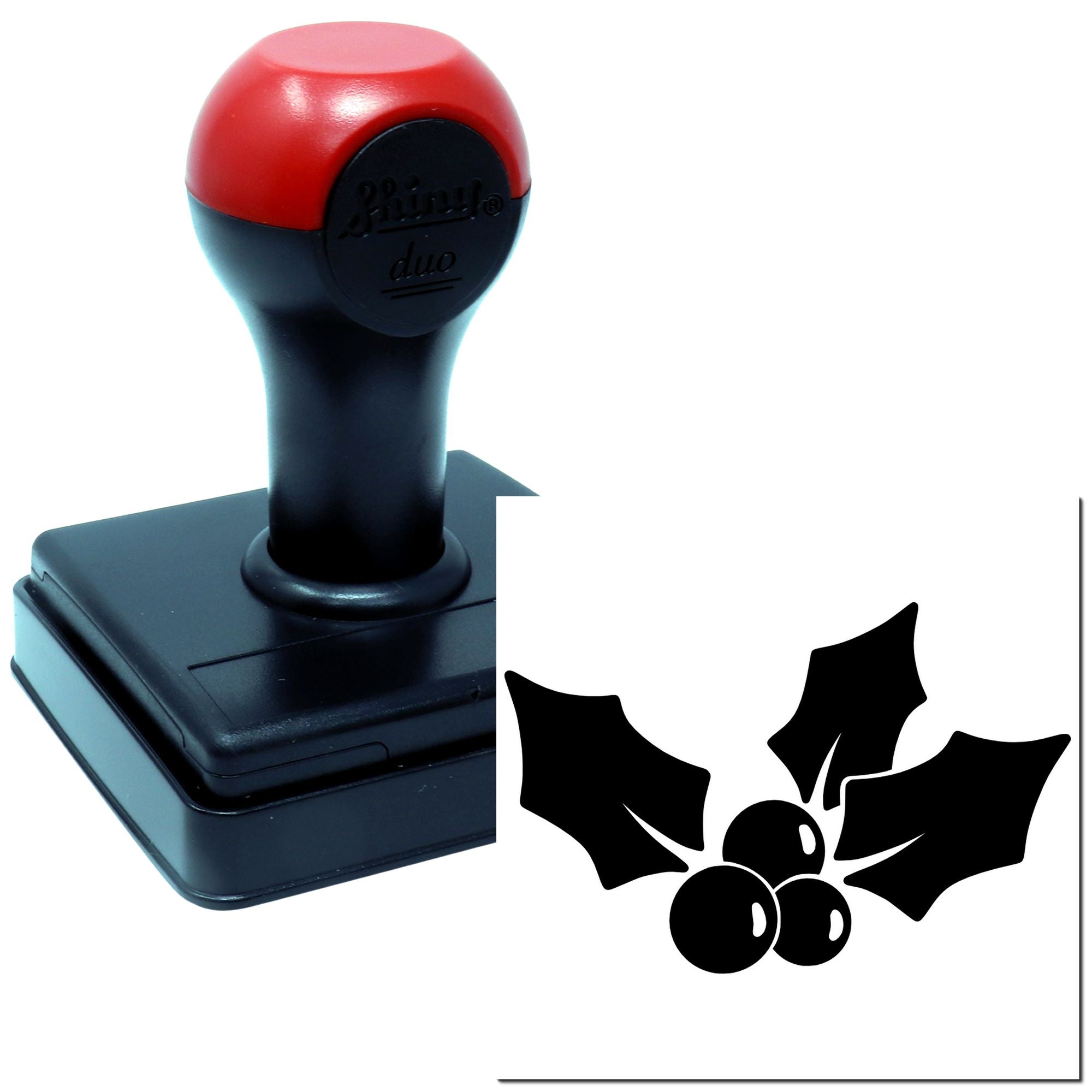 Duo Festive Holly Leaves And Berries Hand Stamp