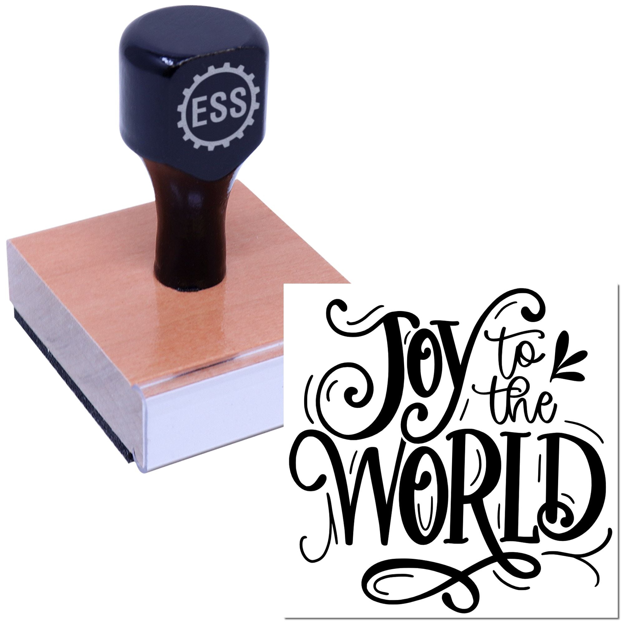 Festive Joyful Lettering Journaling Rubber Stamp