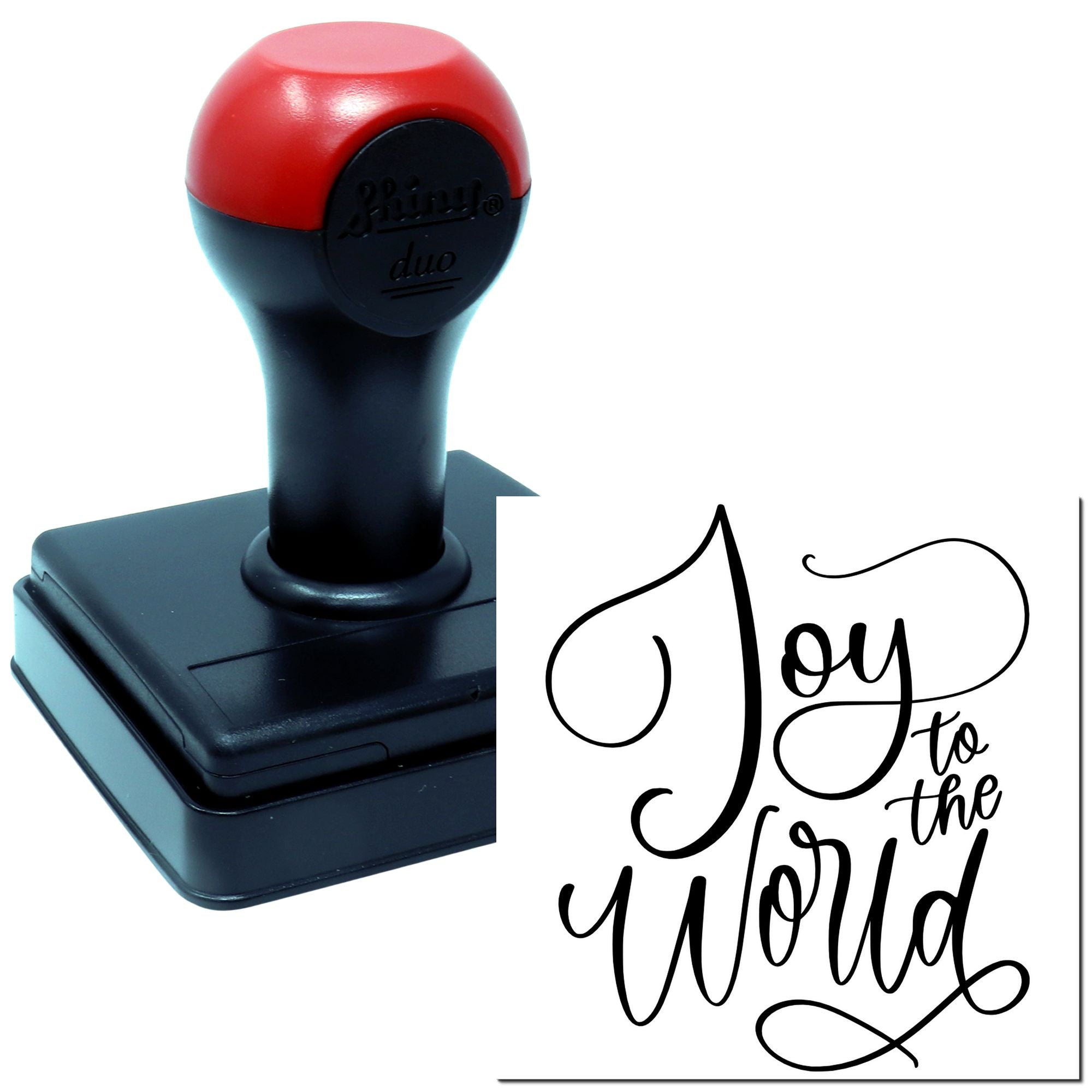 Duo Handlettered Joyful Holiday Script Poster Hand Stamp