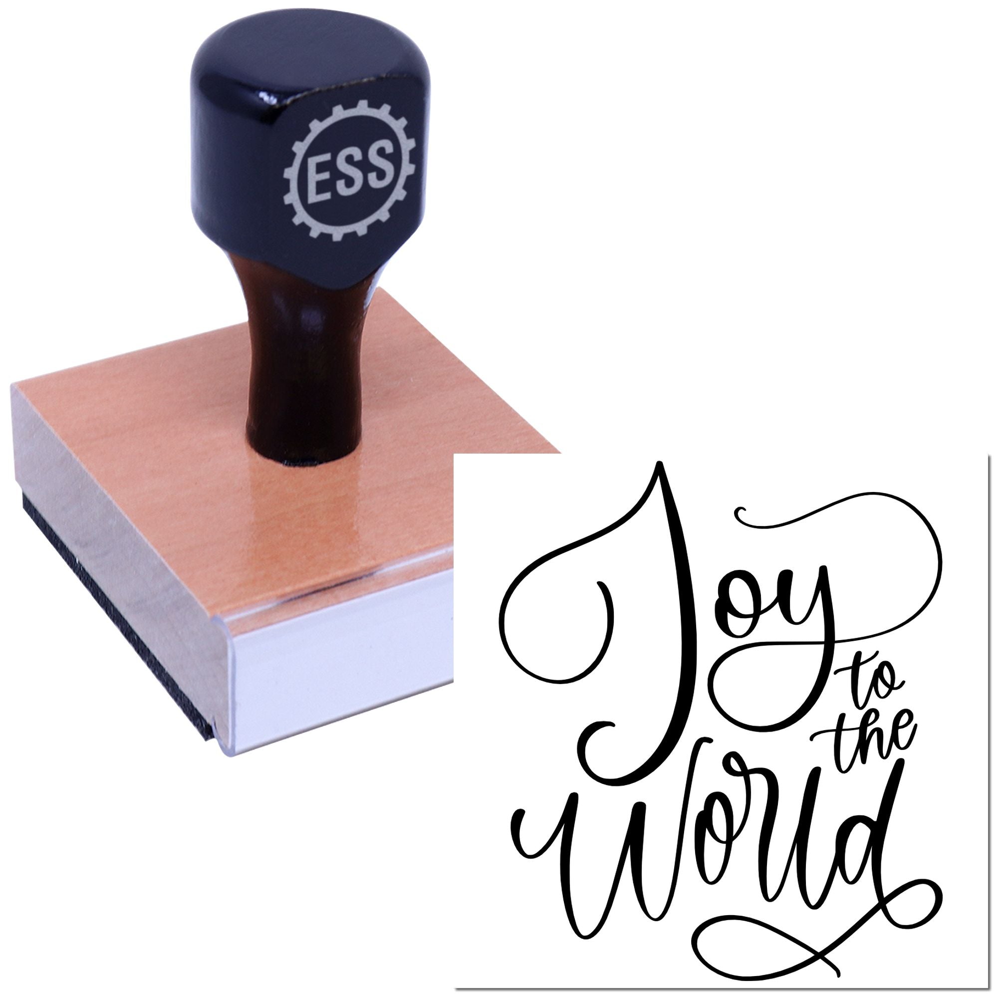 Joyful Holiday Typography Paper Goods Rubber Stamp