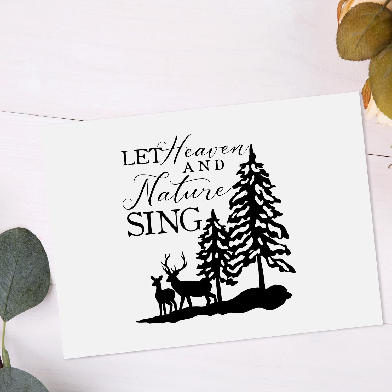 Woodland Heaven Chorus Note Card Rubber Stamp