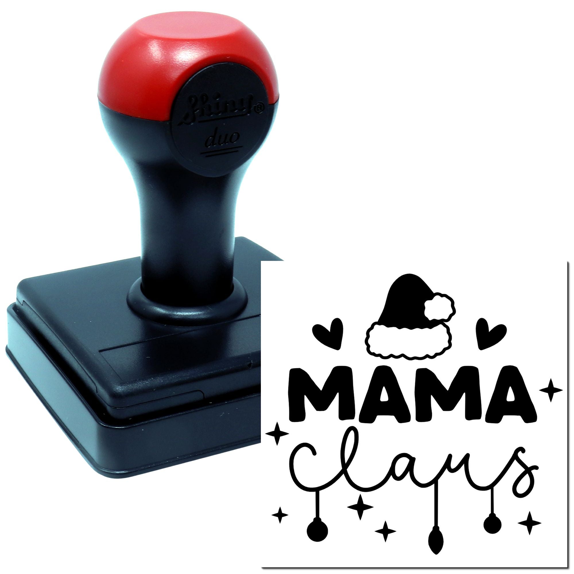 Duo Mama Claus Festive Mom Holiday Design Hand Stamp