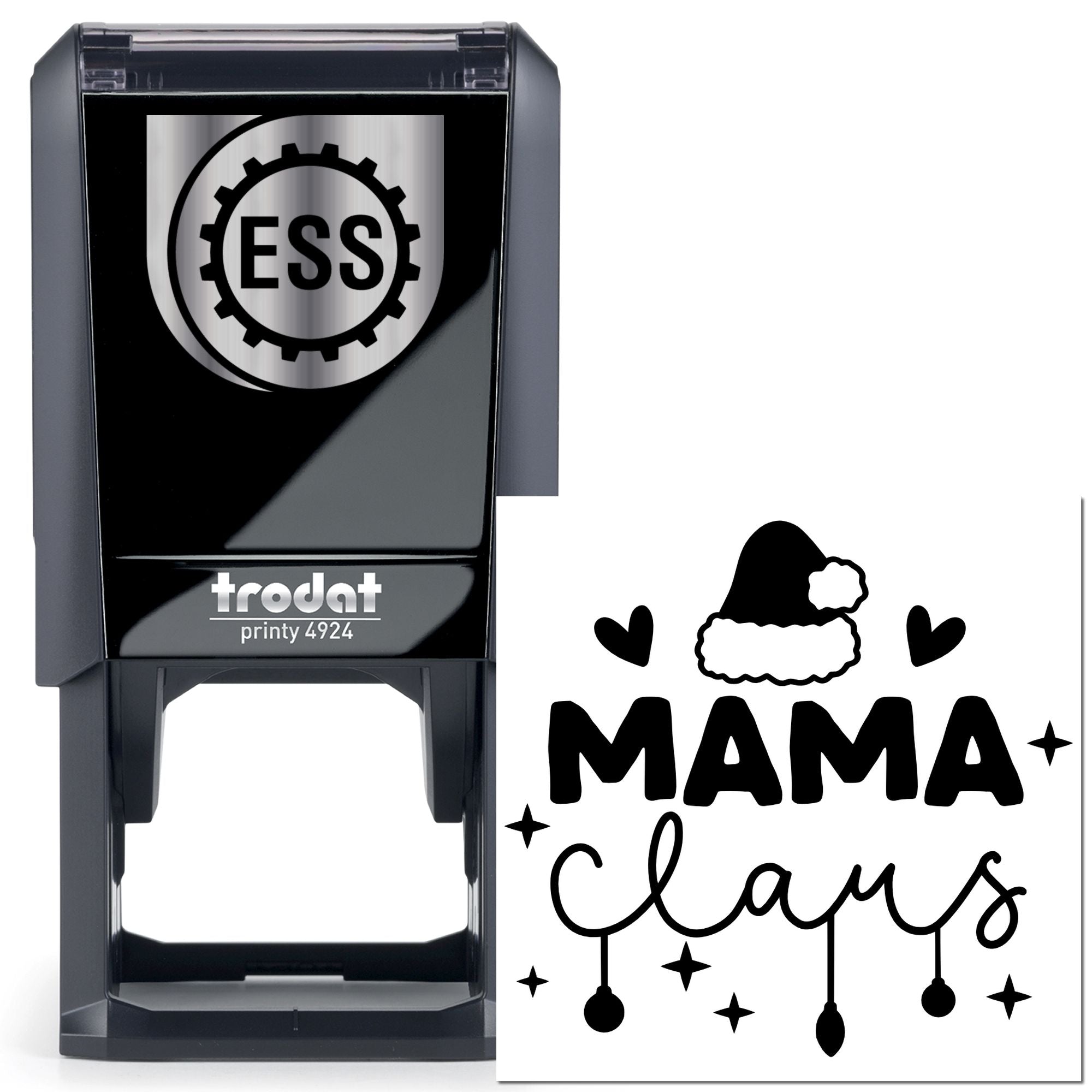 Self-Inking Mama Claus Mini Card Stamp
