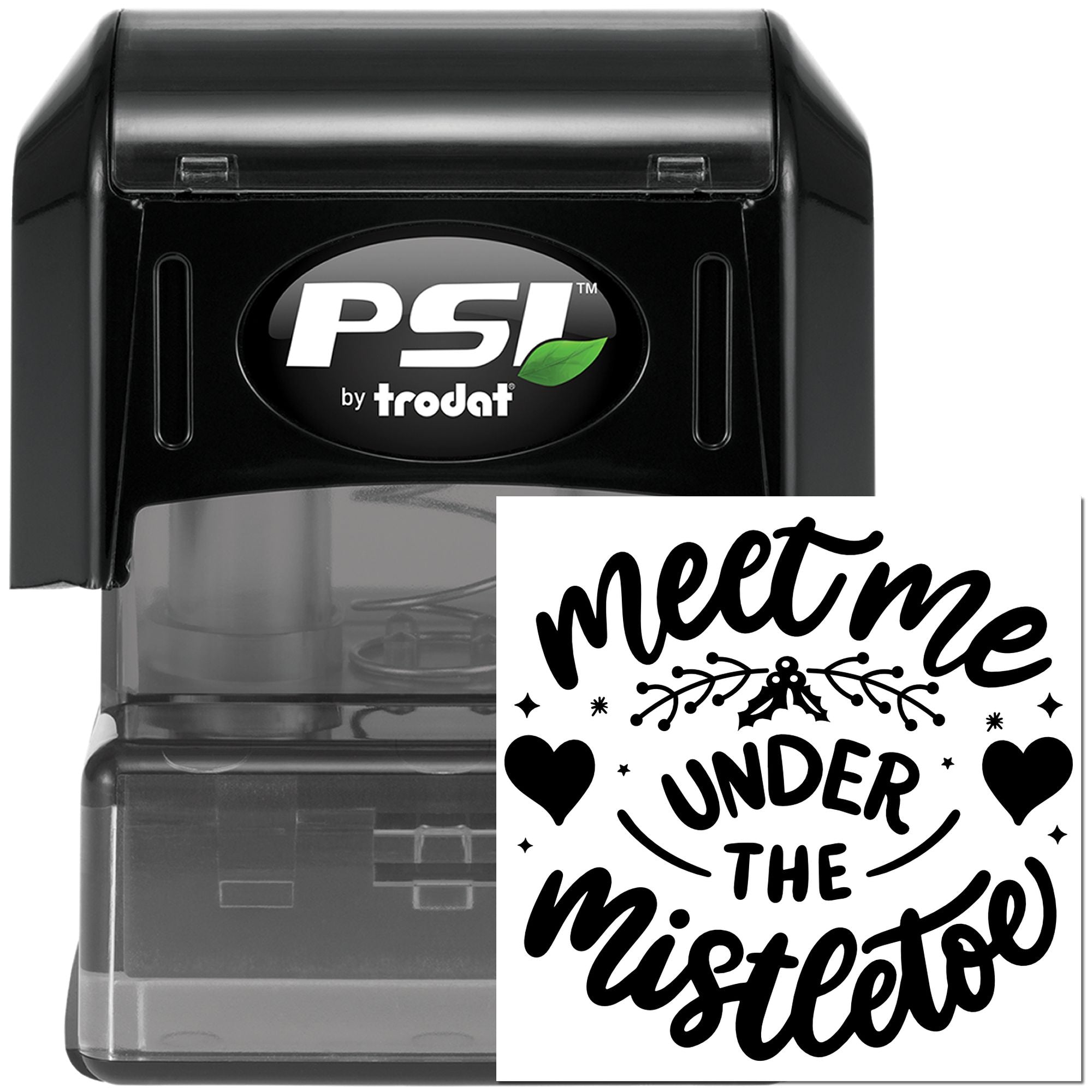 Pre-Inked Under The Mistletoe Tag Stamp