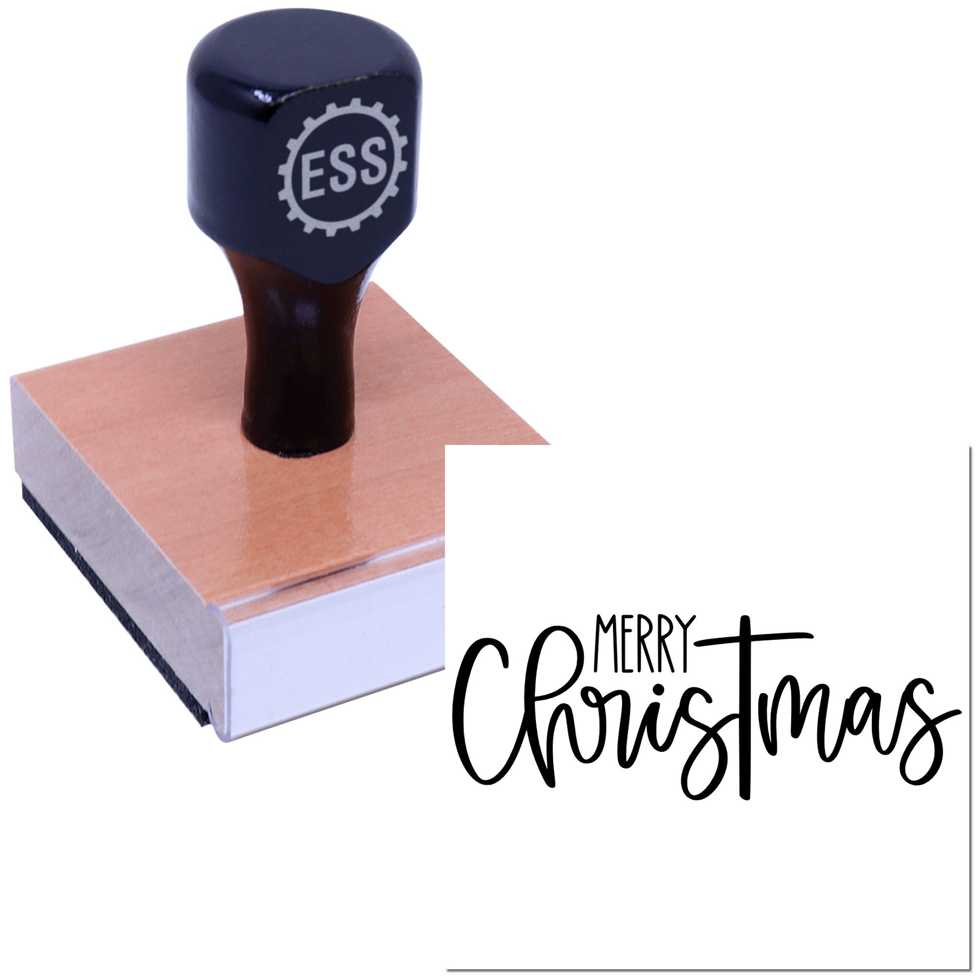 Festive Holiday Script Crafting Rubber Stamp