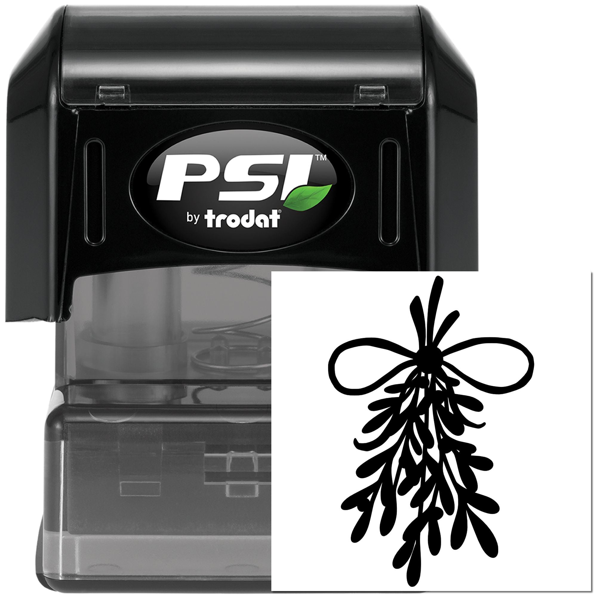 Pre-Inked Mistletoe Bow Garland Scrapbook Stamp