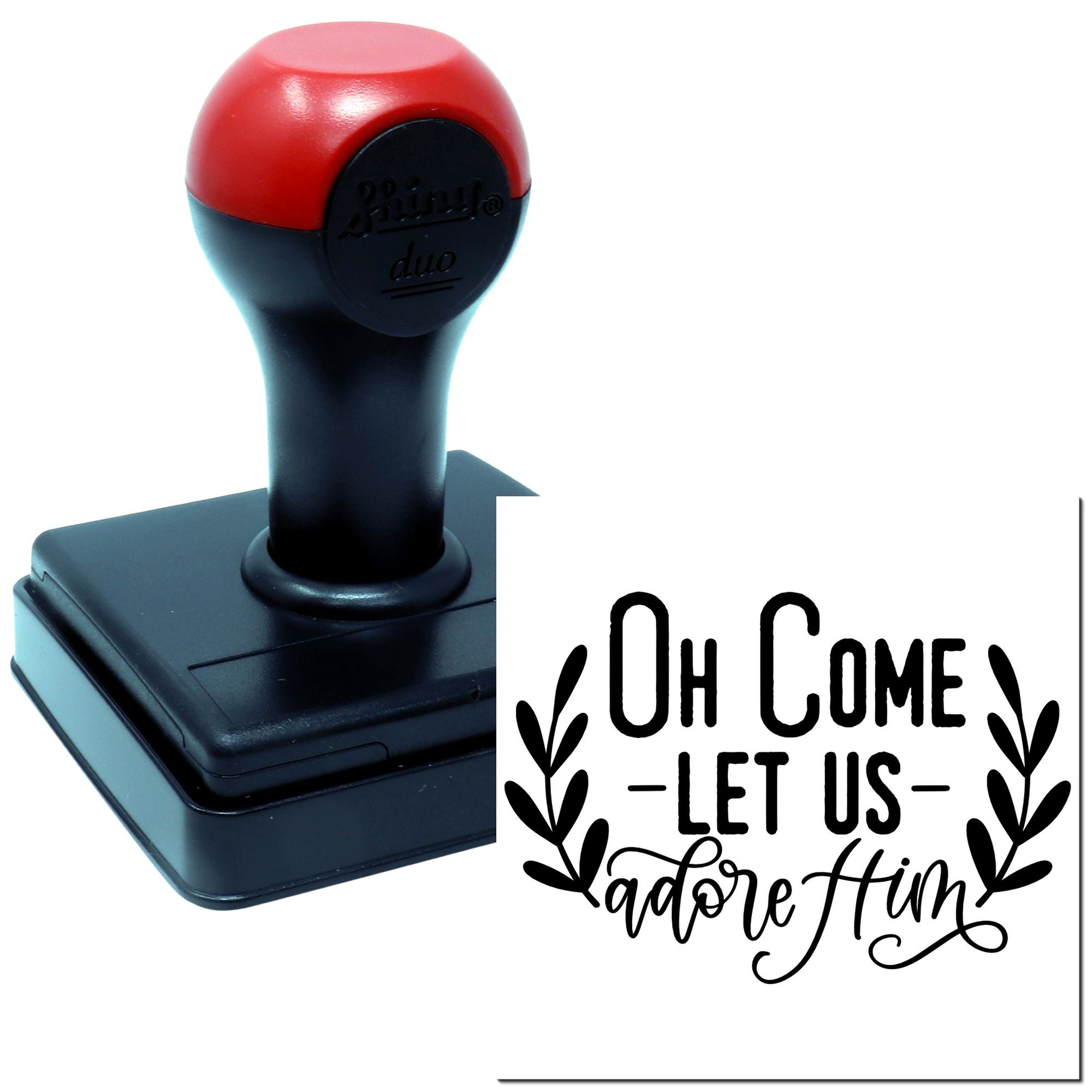 Duo Festive Oh Come Adore Him Sign Hand Stamp