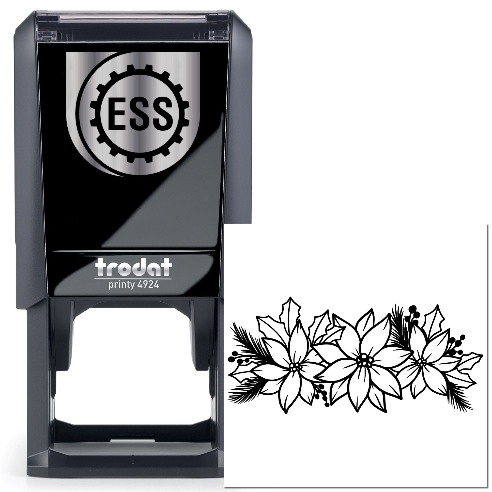 Self-Inking Poinsettia Bouquet Paper Goods Stamp