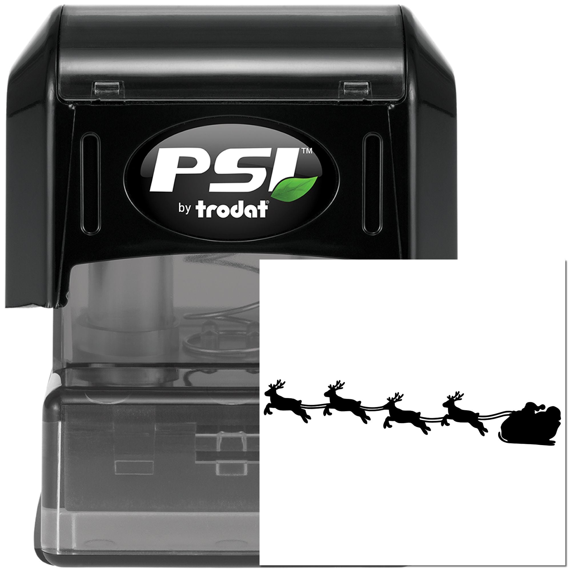 Pre-Inked Reindeer Sleigh Team Paper Goods Stamp
