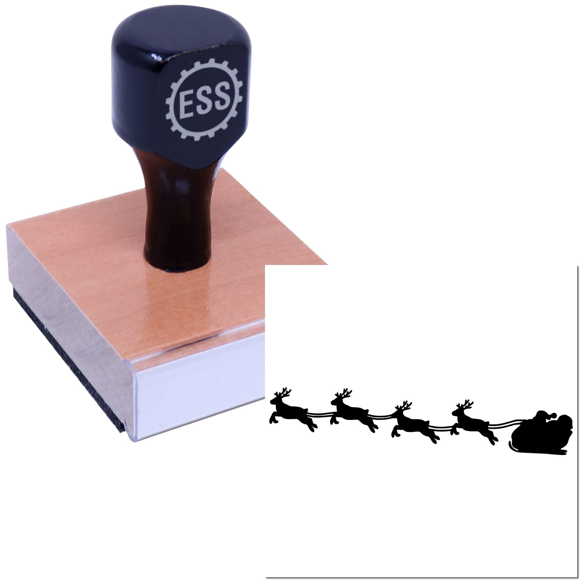 Christmas Eve Flight Mini Card Rubber Stamp