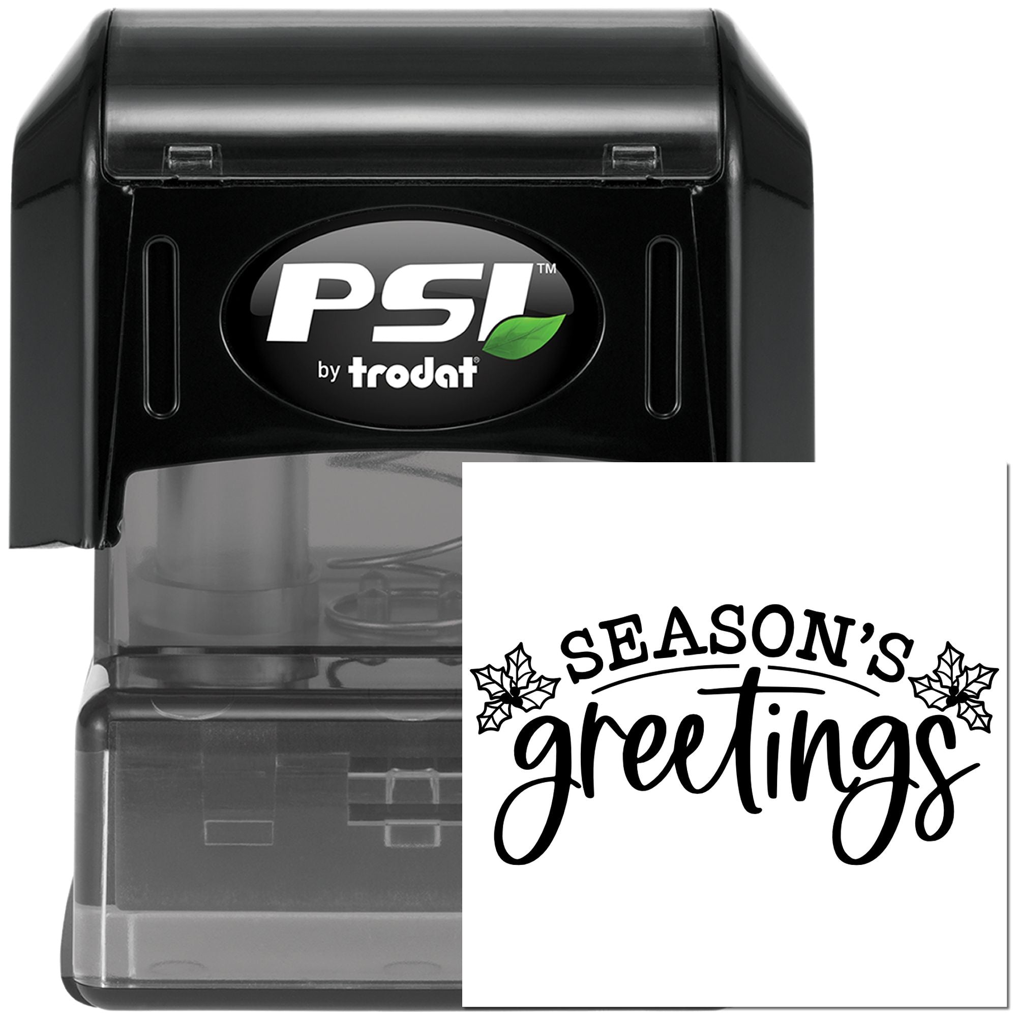 Pre-Inked Season's Greetings Card Note Card Stamp