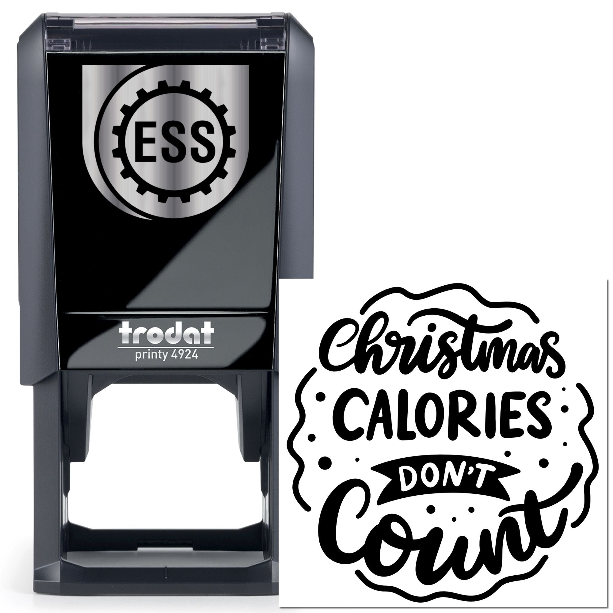 Self-Inking Christmas Calories Party Favor Stamp