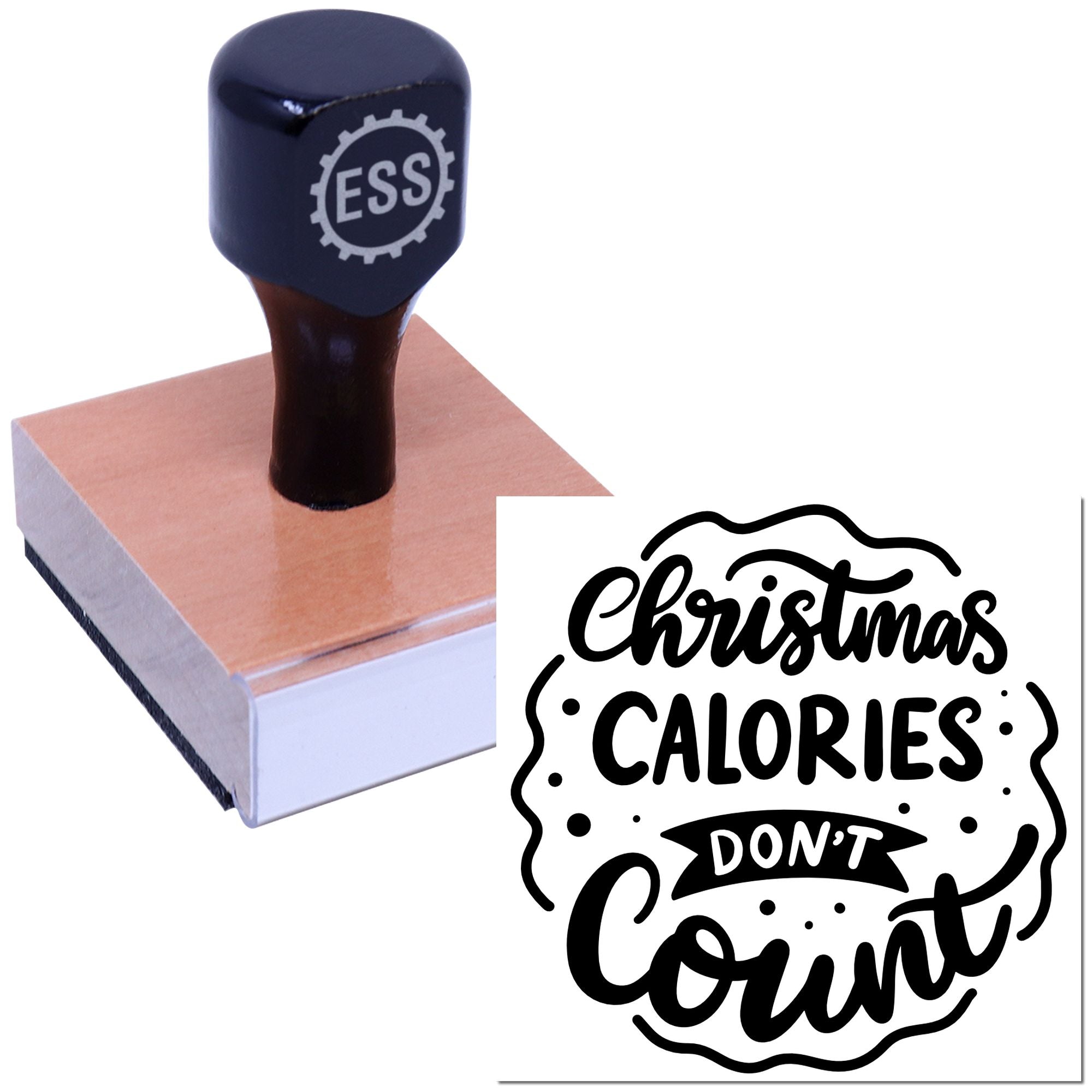 Yuletide Calories Exempt Craft Rubber Stamp