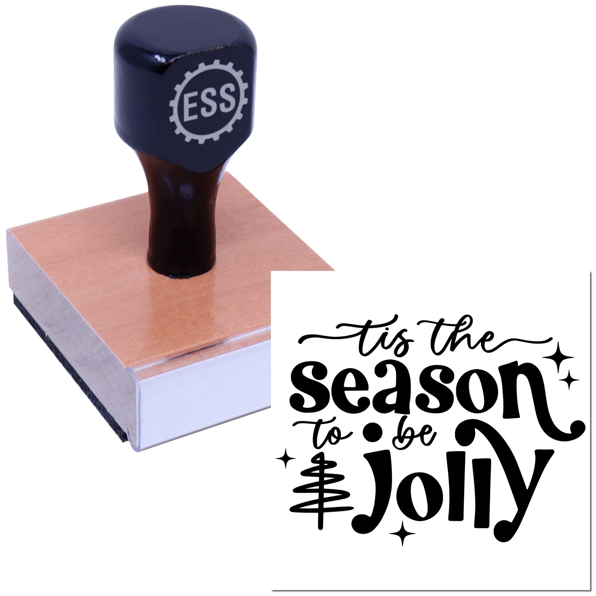 Holiday Cheer Vibes Scrapbooking Rubber Stamp