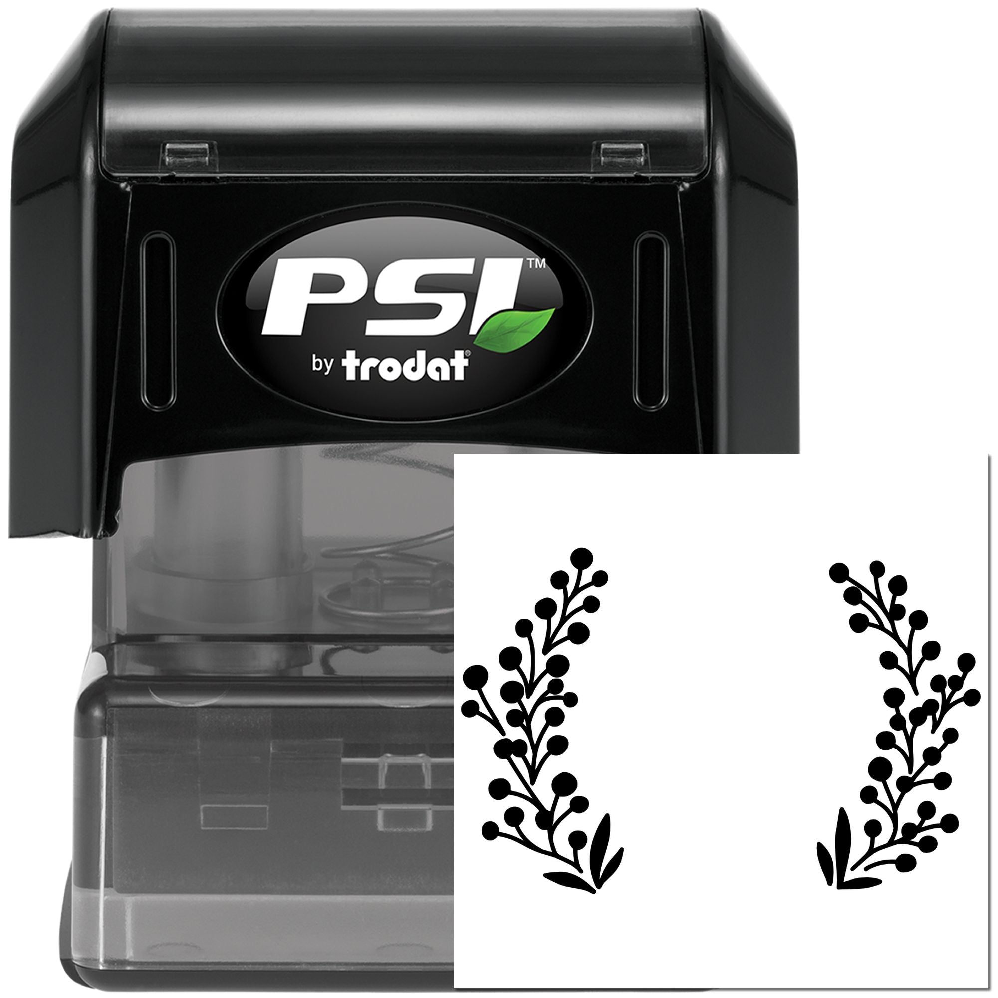 Pre-Inked Twin Berry Branches Scrapbooking Stamp