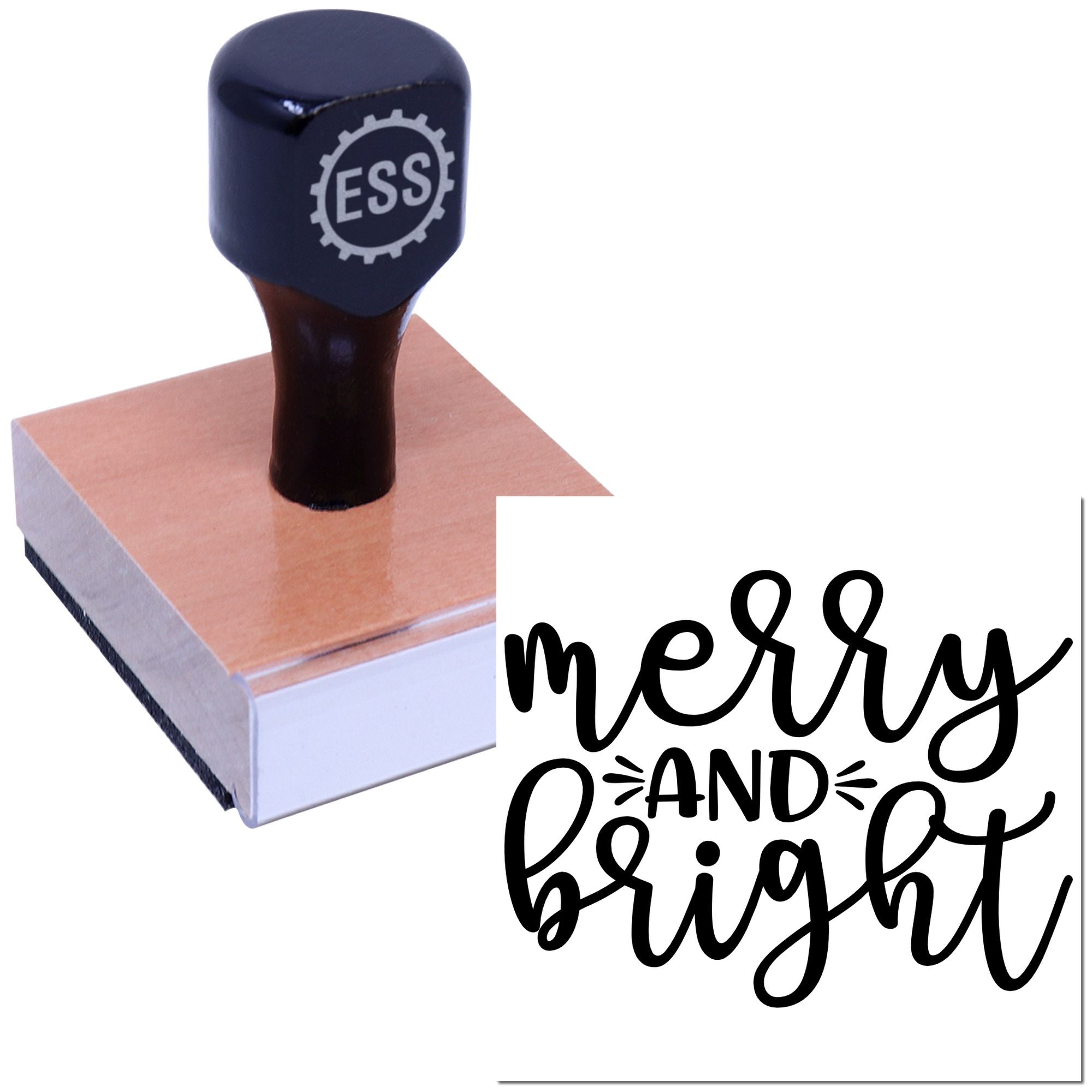 Holiday Script Design Paper Craft Rubber Stamp