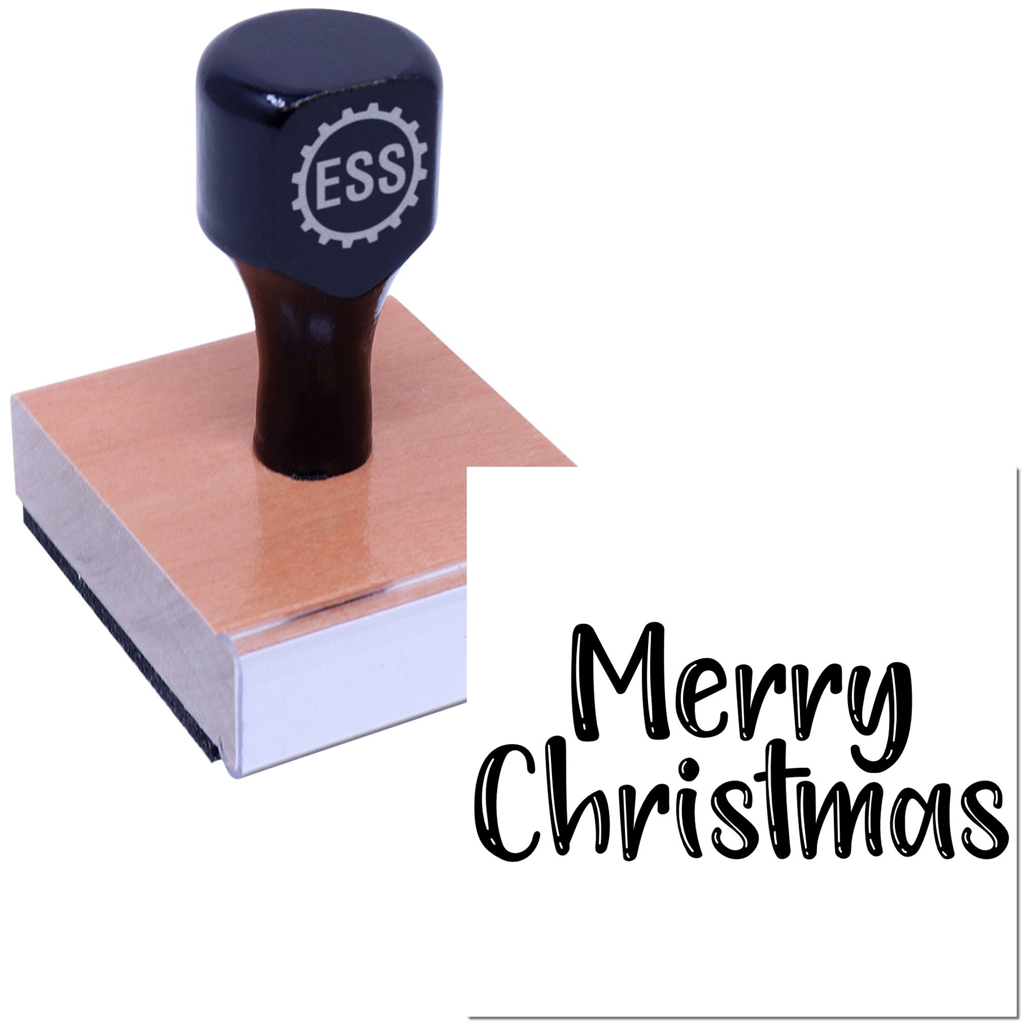 Festive Holiday Greeting Paper Goods Rubber Stamp
