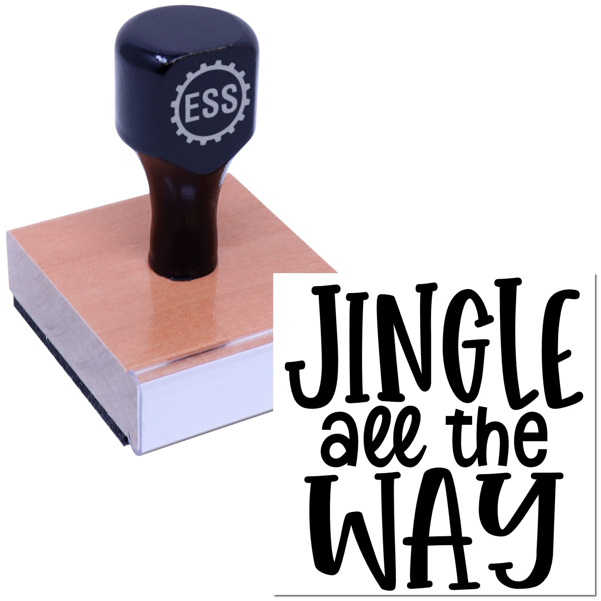 Jingle Sleigh Ride Tag Rubber Stamp