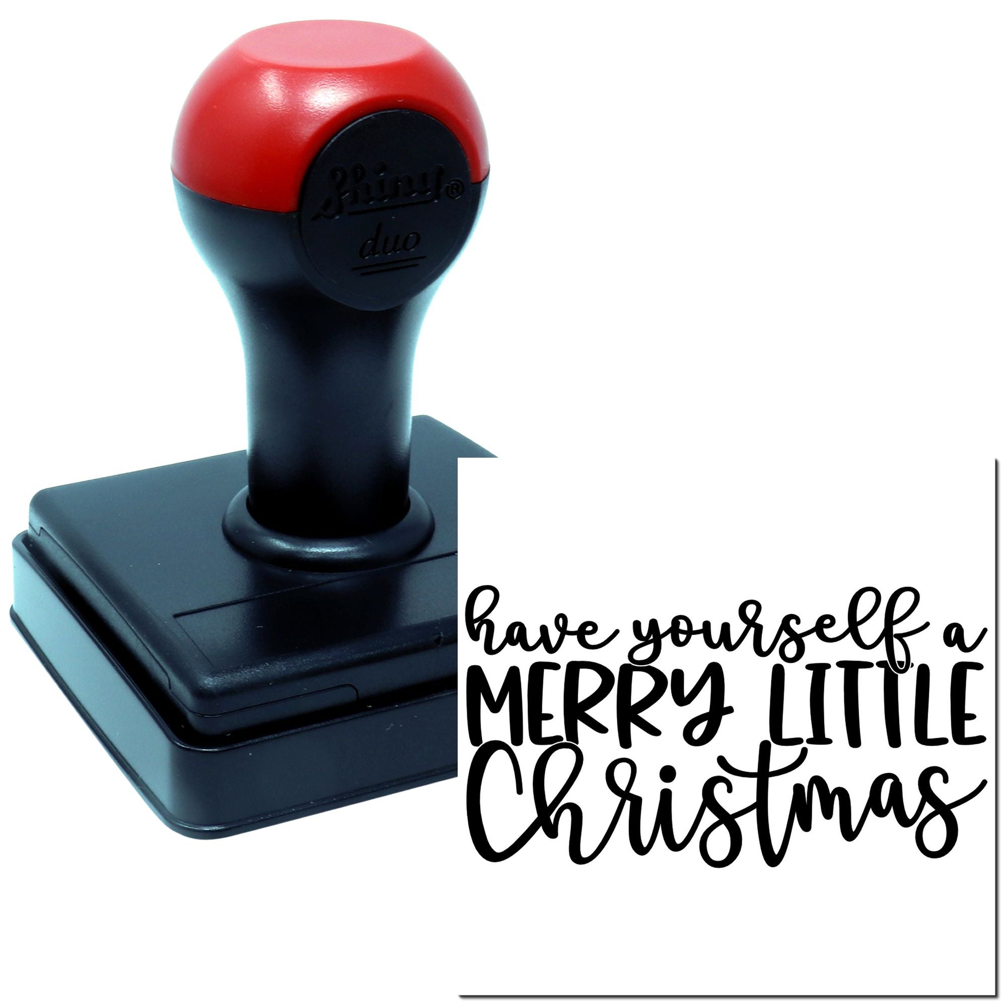 Duo Handlettered Merry Little Christmas Sign Hand Stamp