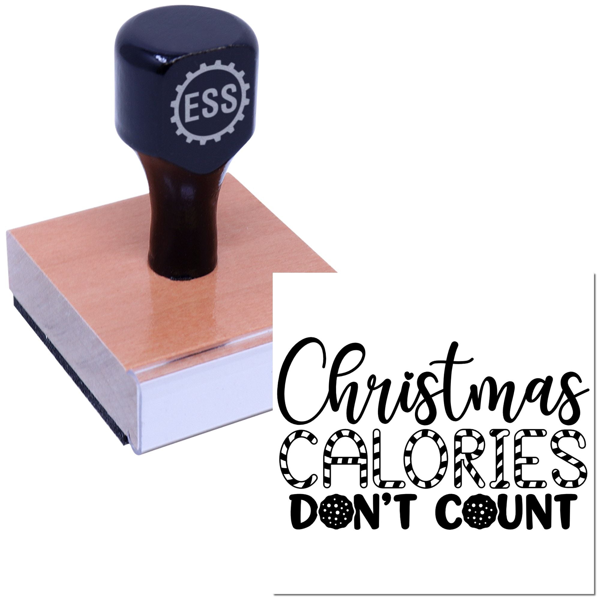Festive Calories Exempt Postcard Rubber Stamp