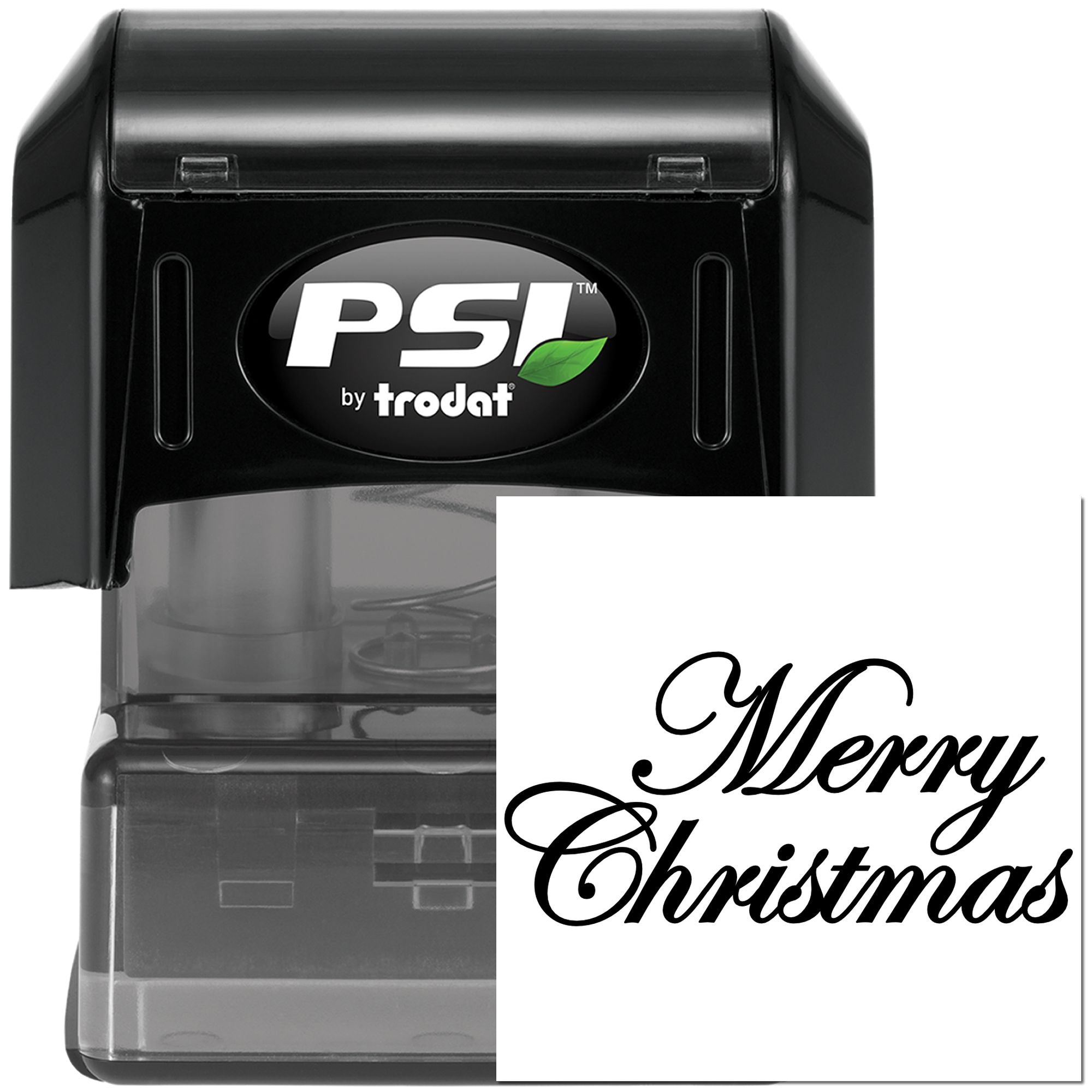 Pre-Inked Merry Christmas Script Tag Stamp