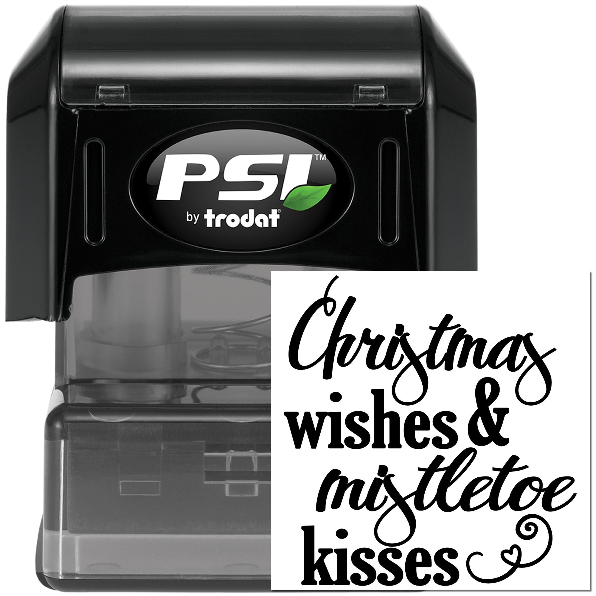 Pre-Inked Christmas Wishes Kisses Favor Tag Stamp