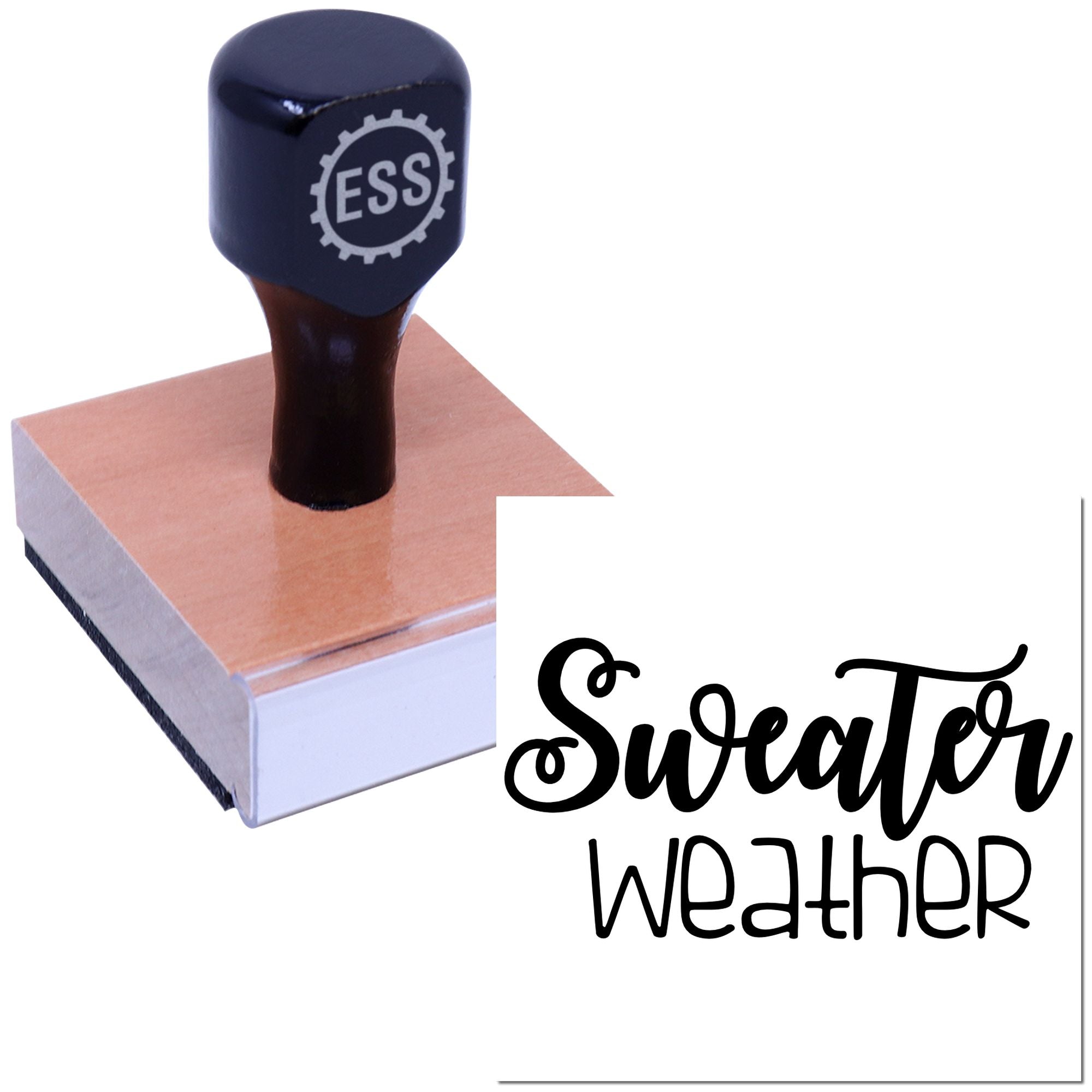 Cozy Knit Weather Papercraft Rubber Stamp