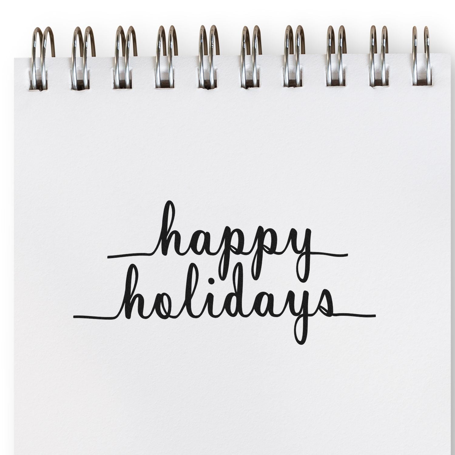 Duo Handlettered Happy Holidays Minimalist Print Hand Stamp