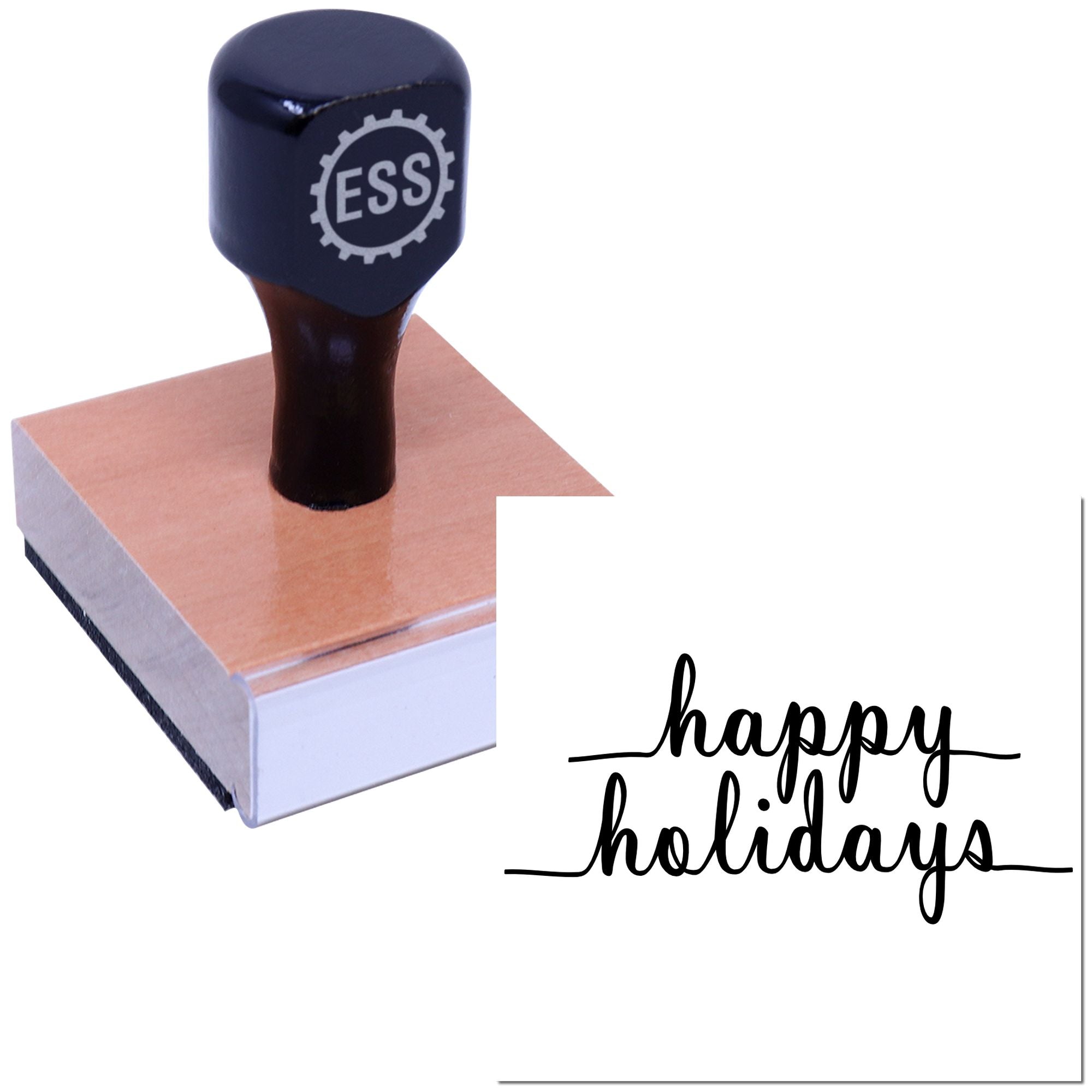 Festive Script Greeting Cardmaking Rubber Stamp