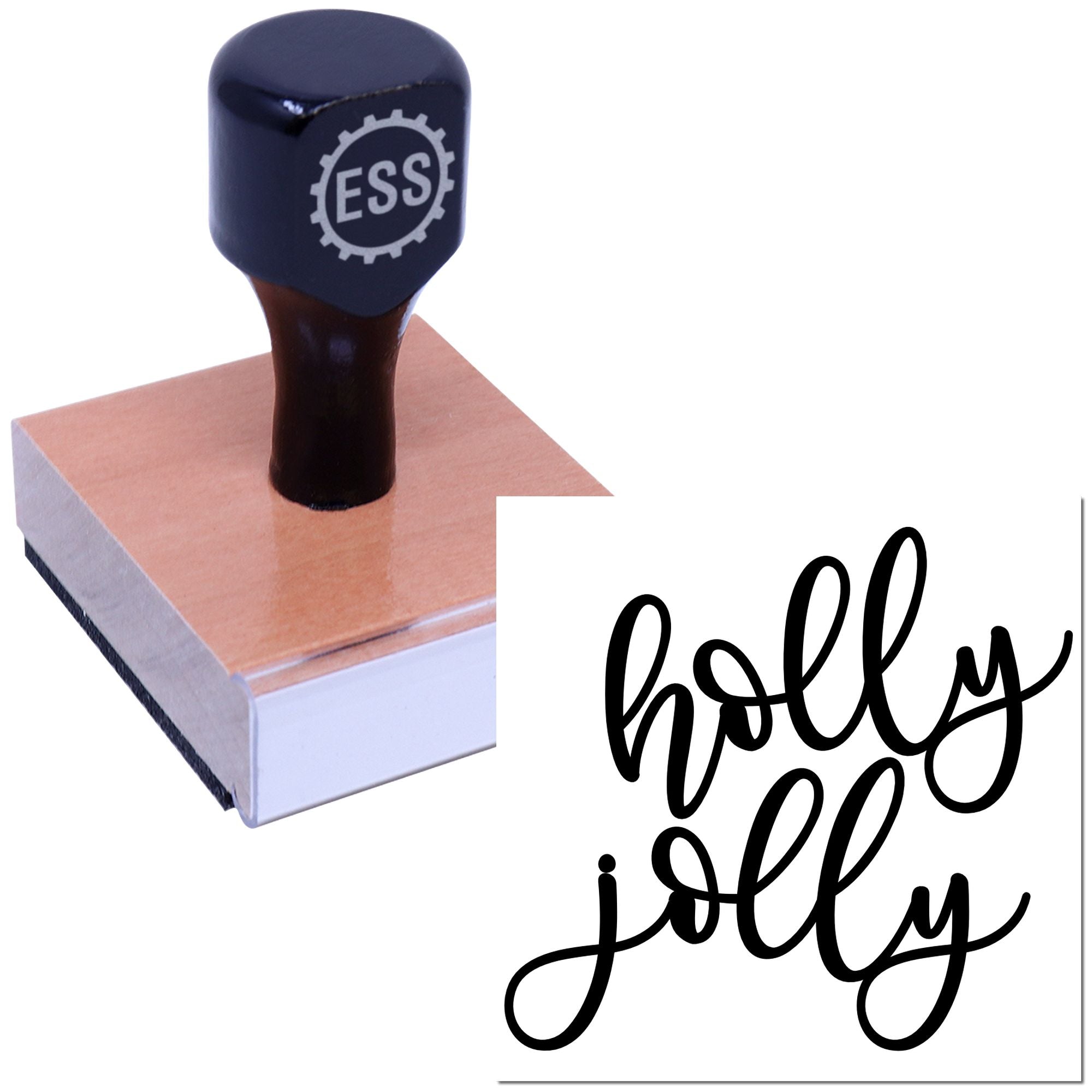 Festive Swirly Lettering Greeting Card Rubber Stamp