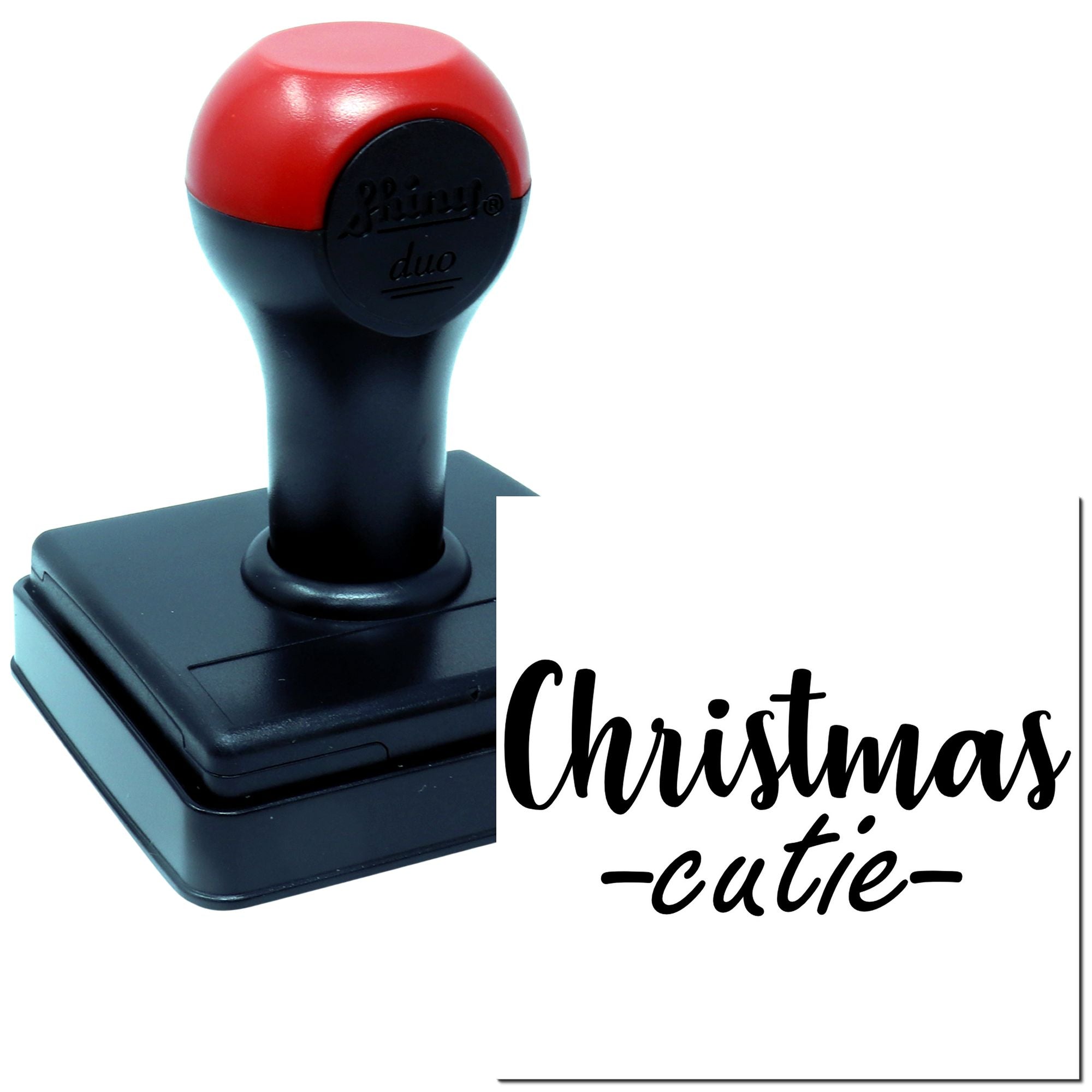 Duo Playful Handlettered Christmas Cutie Sign Hand Stamp