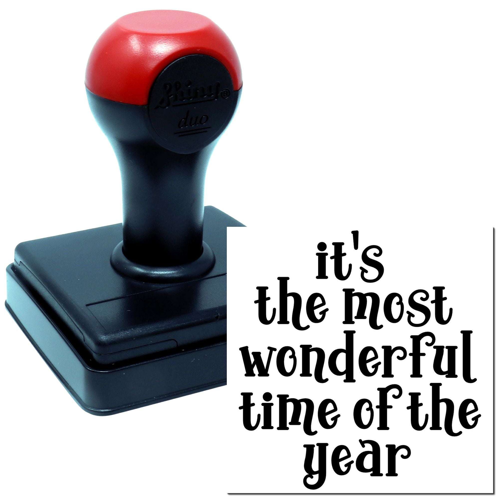 Duo Vintage Holiday Cheer Typography Print Hand Stamp