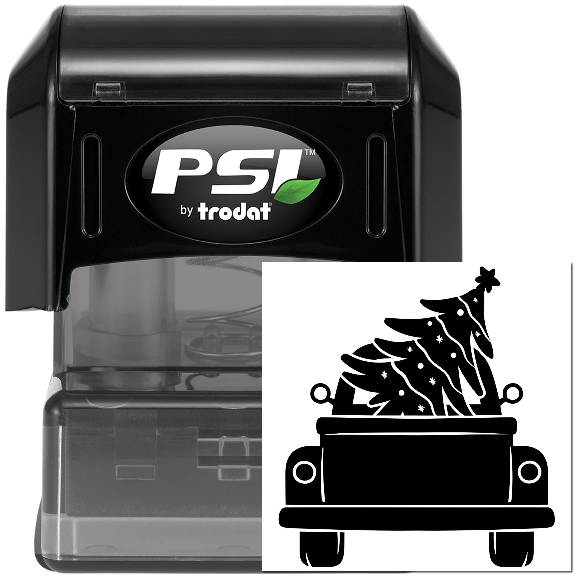 Pre-Inked Christmas Tree Wagon Party Favor Stamp