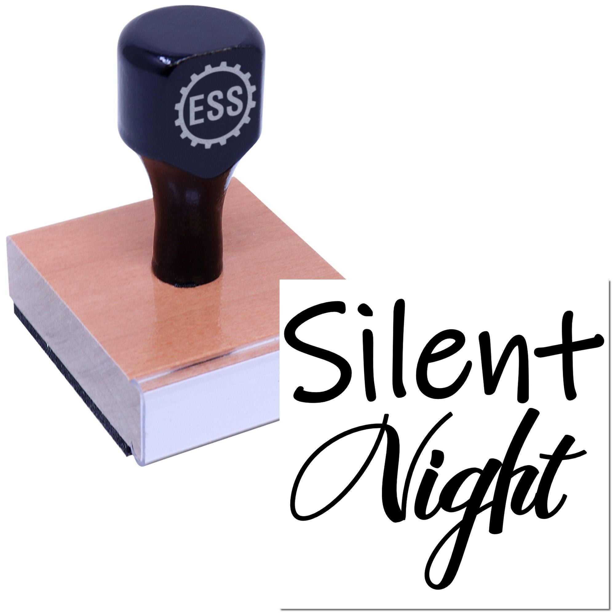 Moonlit Christmas Eve Card Rubber Stamp