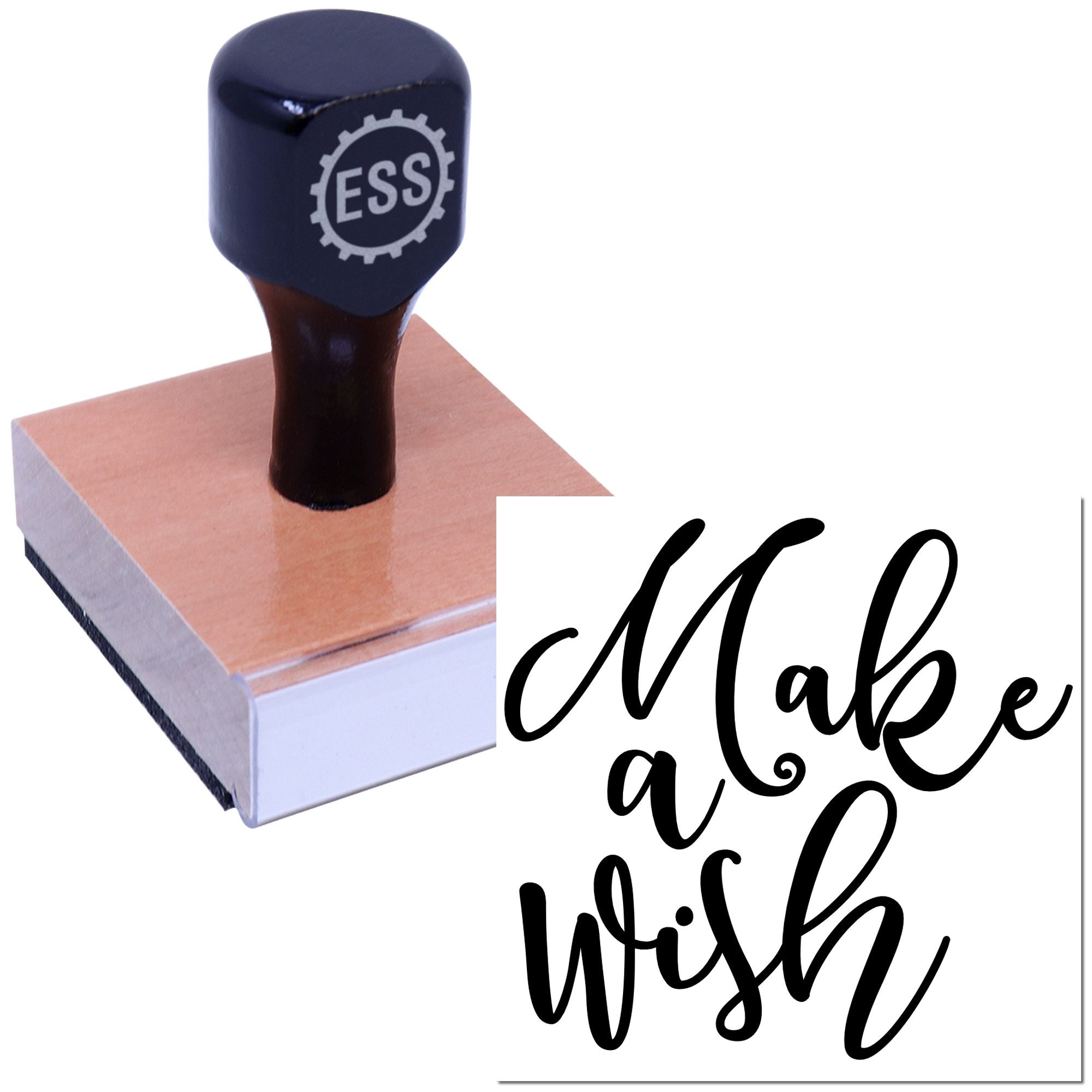 Dreamy Cursive Wish Journaling Rubber Stamp