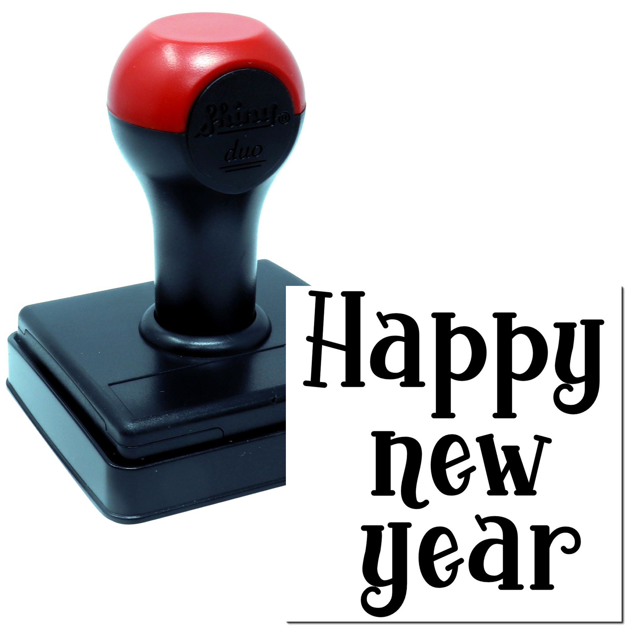 Duo Playful Black Happy New Year Hand Stamp