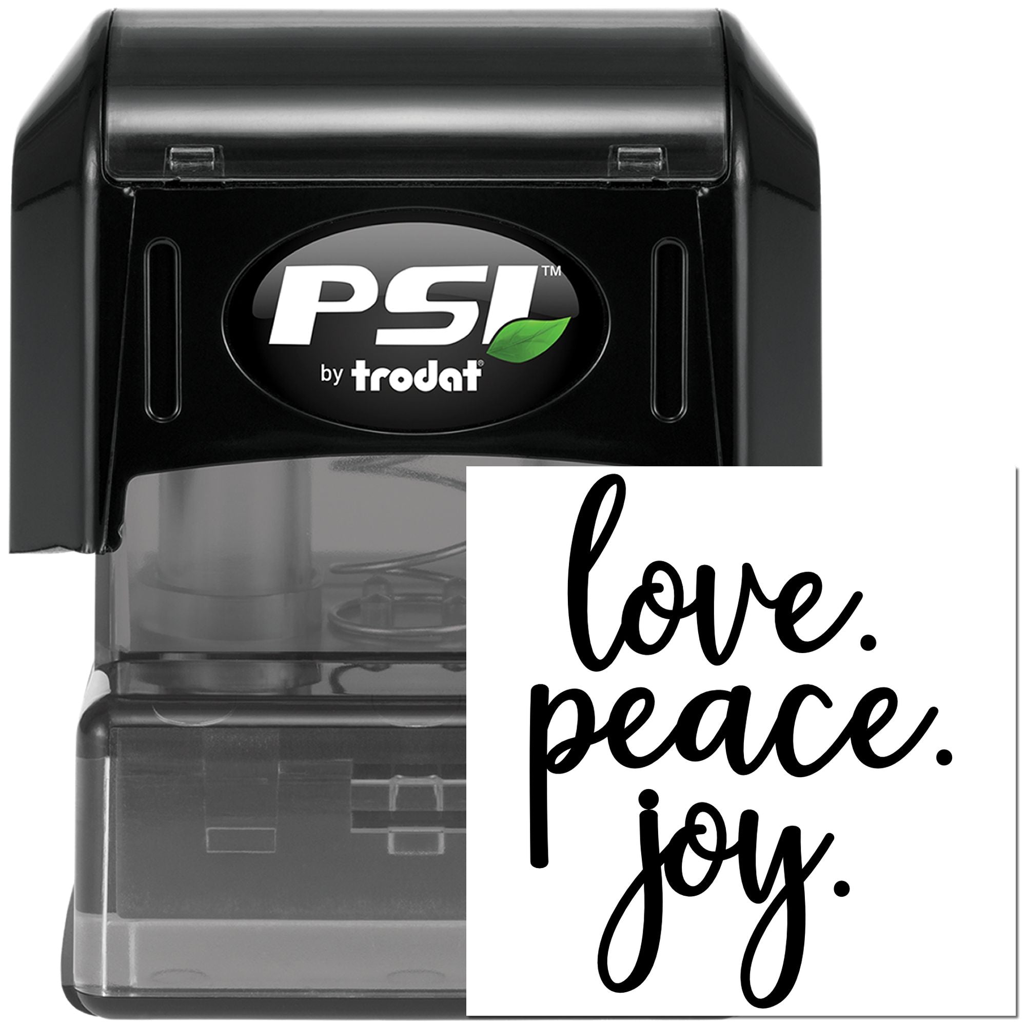 Pre-Inked Love Peace Joy Postcard Stamp