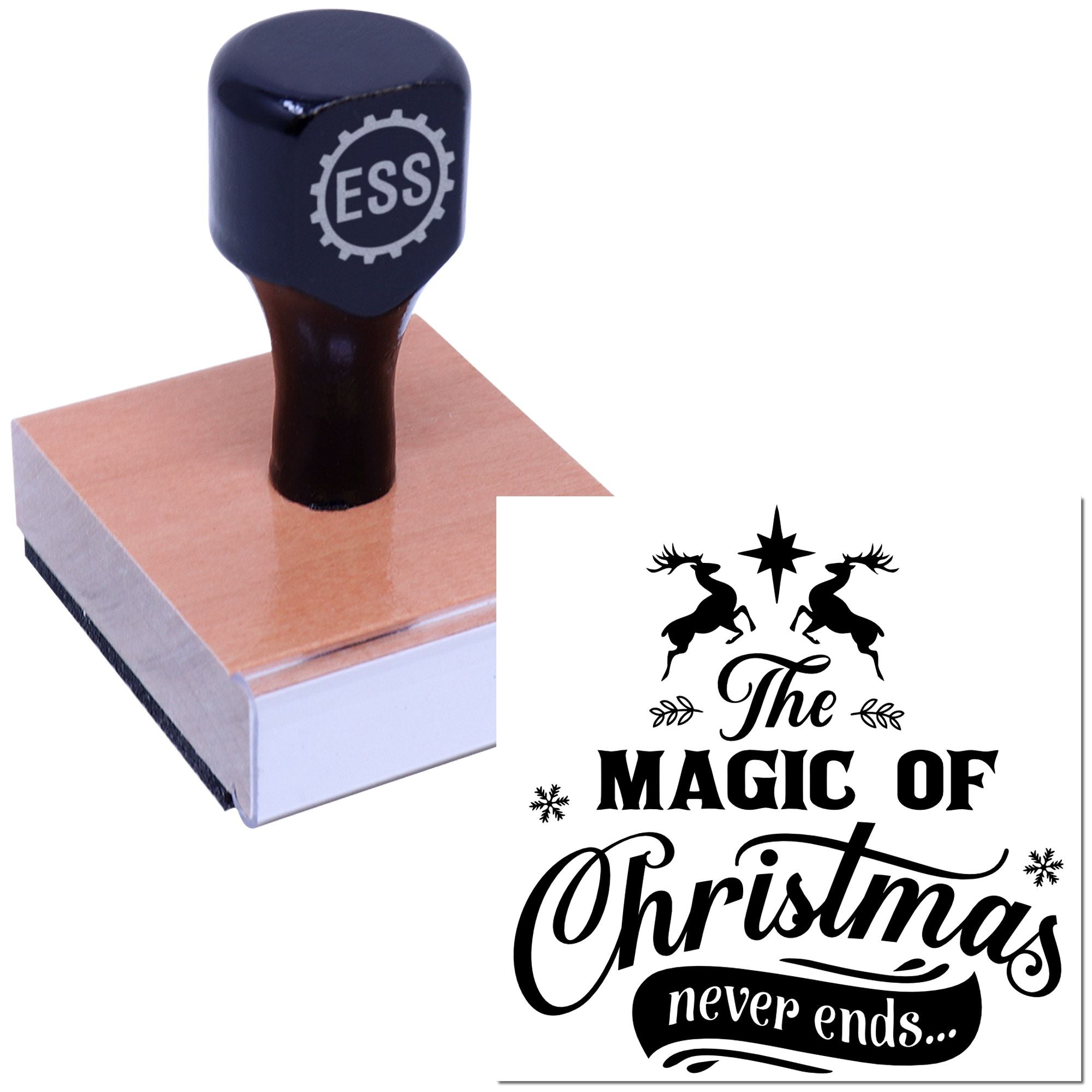 Endless Christmas Magic Party Favor Rubber Stamp