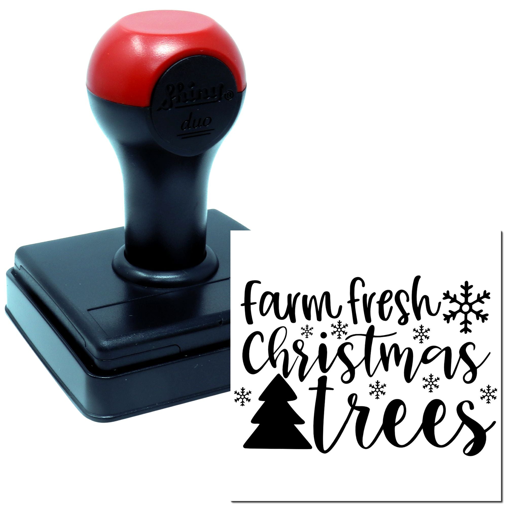 Duo Farm Fresh Christmas Trees Holiday Sign Hand Stamp