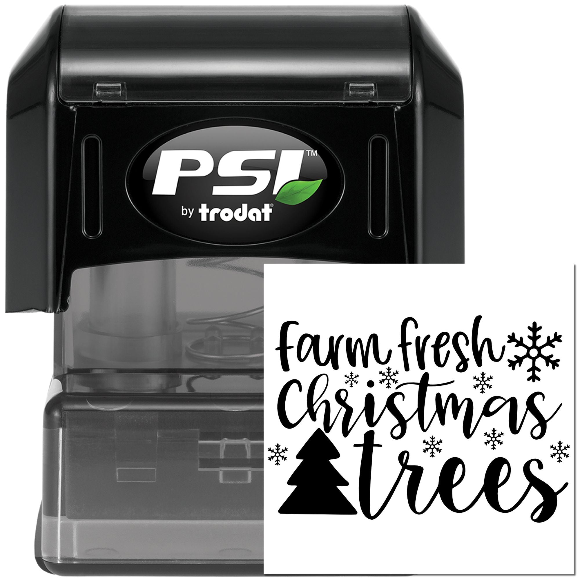 Pre-Inked Farm Fresh Trees Favor Tag Stamp
