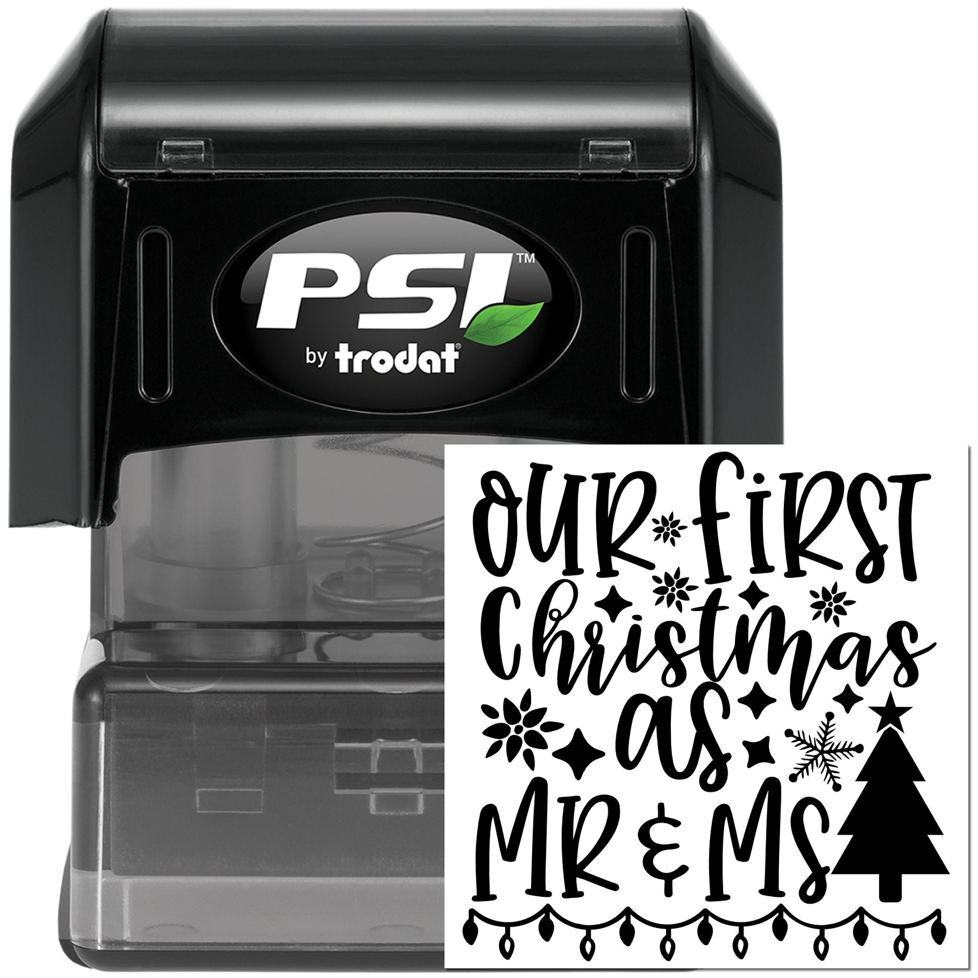 Pre-Inked Our First Christmas Place Card Stamp